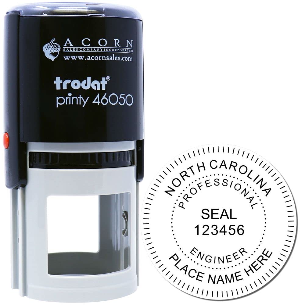North Carolina Engineer Stamp Self-Inking - Professional Engineer (PE) Stamp North Carolina - Ideal for North Carolina Professional Engineers, Size 1-3/4 Engineering Seal Stamp, NC PE Stamp - Image 2