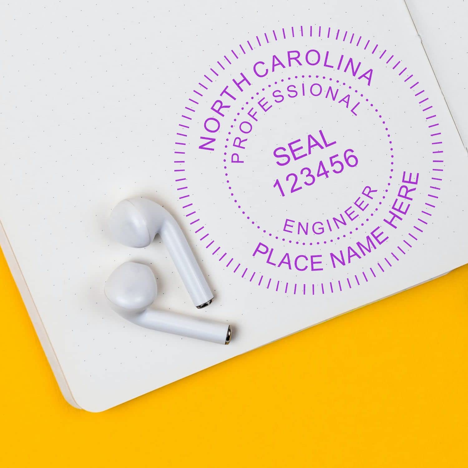 North Carolina Engineer Stamp Self-Inking - Professional Engineer (PE) Stamp North Carolina - Ideal for North Carolina Professional Engineers, Size 1-3/4 Engineering Seal Stamp, NC PE Stamp - Image 6