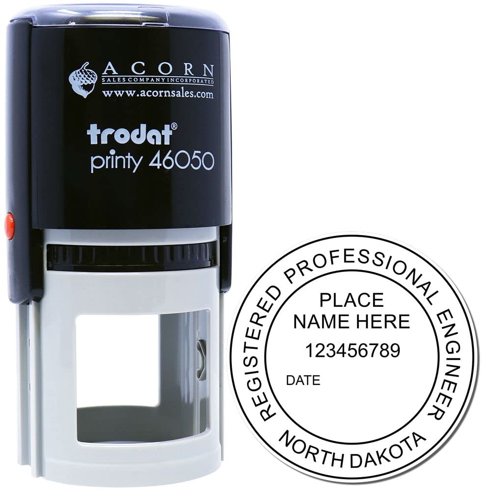 North Dakota Engineer Stamp, Self-Inking Professional Engineer (PE) Stamp, Ideal for North Dakota Engineering Professionals, Size 1-3/4, PE Stamp North Dakota ND, North Dakota ND Engineer Stamp - Image 2