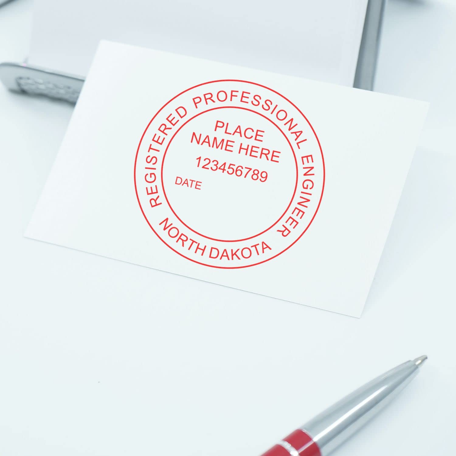 North Dakota Engineer Stamp, Self-Inking Professional Engineer (PE) Stamp, Ideal for North Dakota Engineering Professionals, Size 1-3/4, PE Stamp North Dakota ND, North Dakota ND Engineer Stamp - Image 6