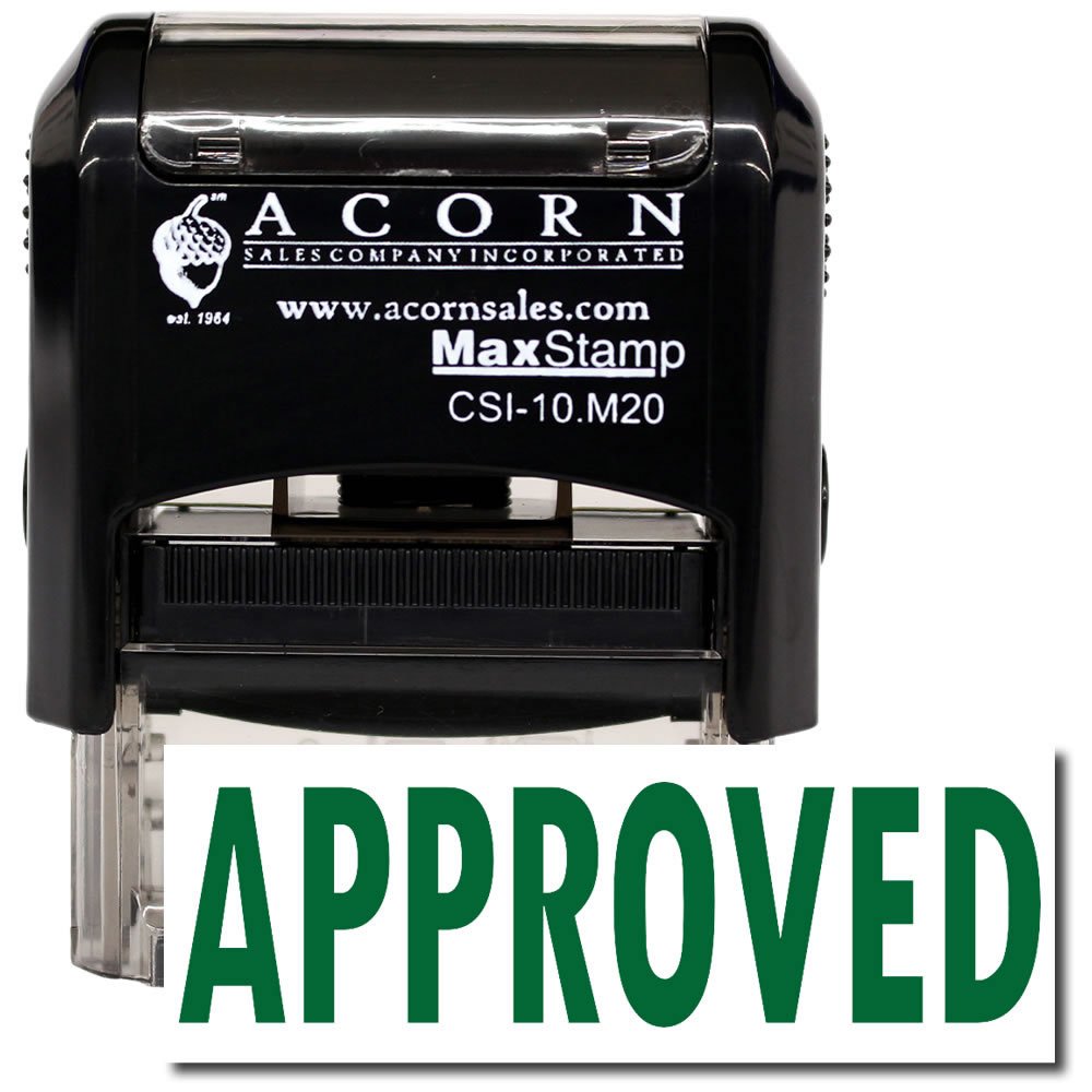 Office Stamp - Black Ink Self-Inking Approved Stamp, Ideal for Clerical Staff, Efficient and Quick Document Marking, 1/2 x 1-1/2, Durable and Long-Lasting, Ideal for Busy Office Environments