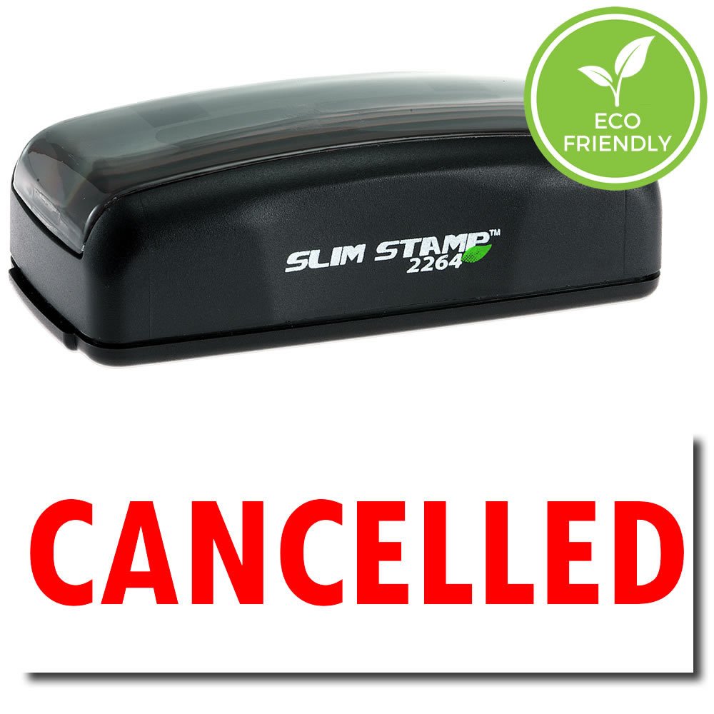 Office Stamp - Large Pre-Inked Cancelled Stamp with Vibrant Red Ink, Ideal for Relationship Managers, 7/8 x 2-1/4 Size, Quality and Durable, Ideal for Efficient Document Management and Office Use