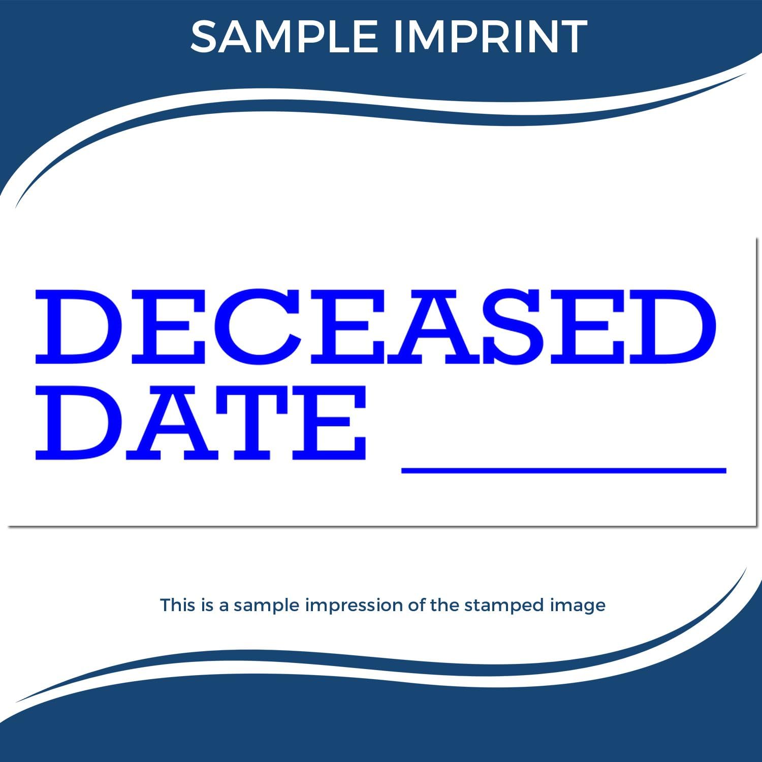 Office Stamp - Large, Self-Inking Deceased Date Stamp with Blue Ink, Ideal for Healthcare Administrators, 7/8 x 2-1/4, Easy to Use, Ideal for Medical Office Use, Blue Ink Large Self-Inking Stamp - Image 7