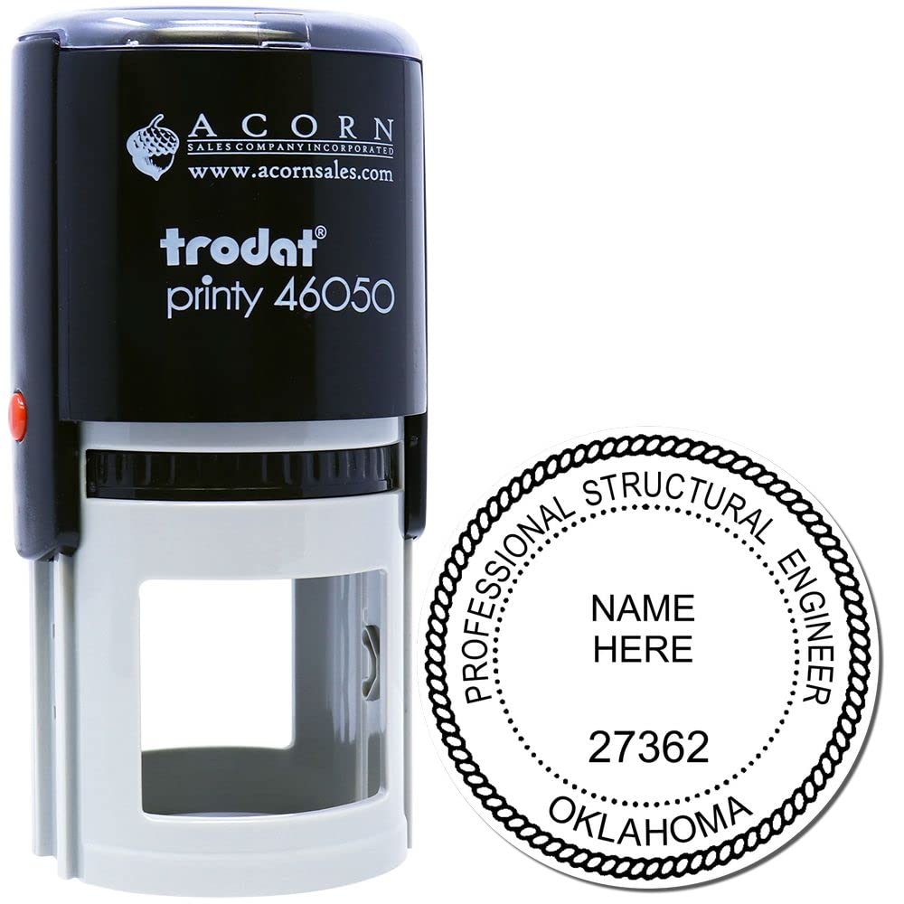 Oklahoma Engineer Stamp Self-Inking, PE Stamp Oklahoma - Professional, 1-3/4 Size Stamp for Oklahoma Professional Engineer, Convenient, and Easy-to-Use Self-Inking Oklahoma OK PE Seal Stamp - Image 2