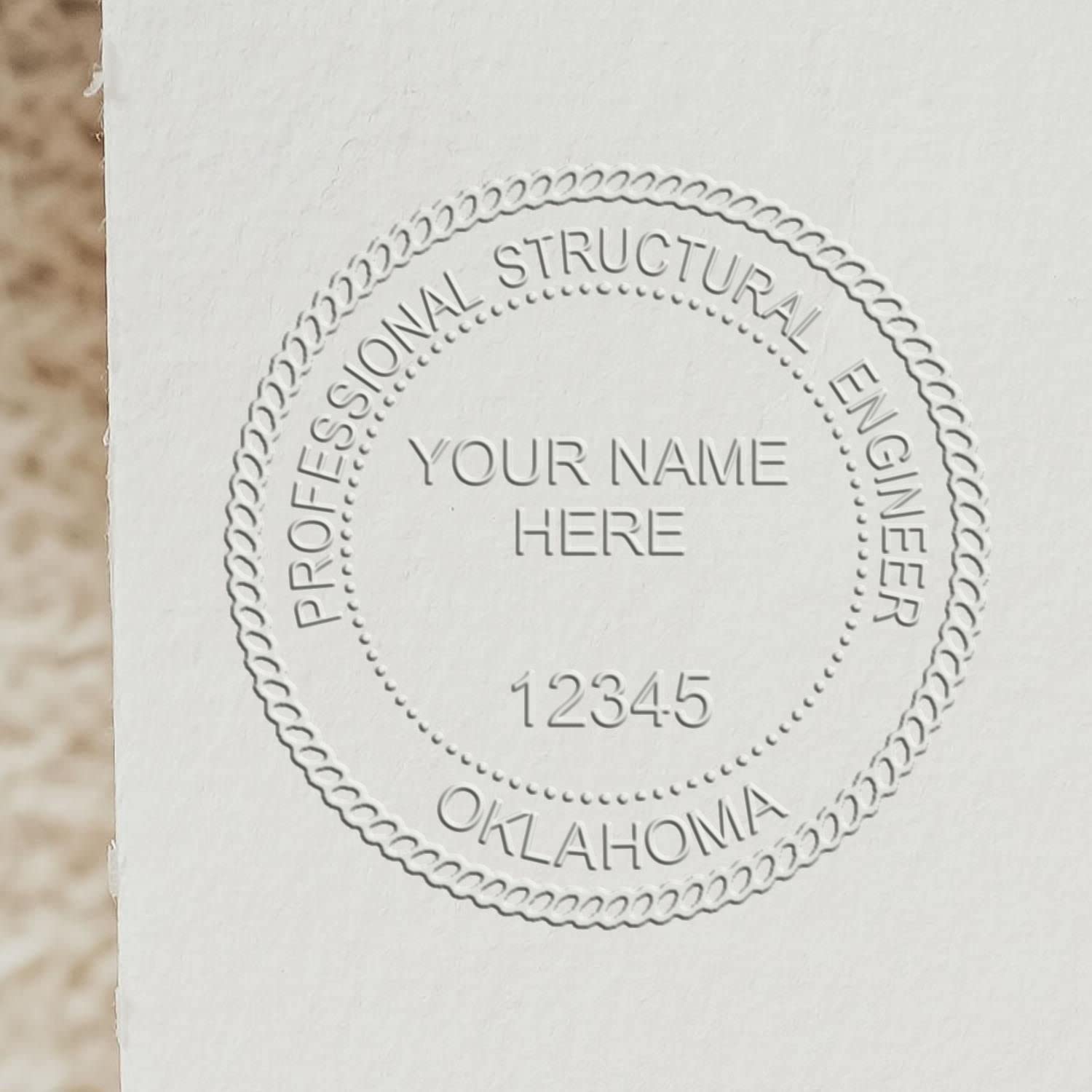 Oklahoma Structural Professional Engineer Seal - Handheld, Size 1-3/4, Ideal for Oklahoma Structural Engineer, Oklahoma Structural PE Seal, Oklahoma Structural Engineer Seal, PE Seal OK