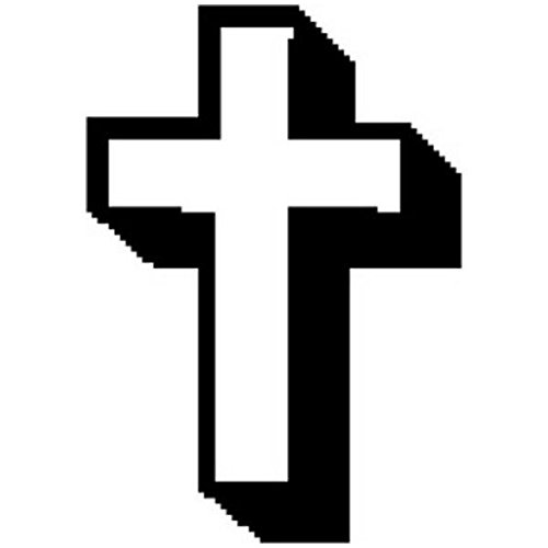 Open Christian Cross Art Rubber Stamp