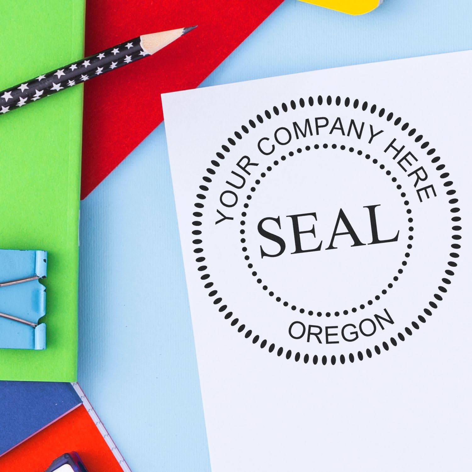 Oregon Self-Inking Corporate Seal Stamp, 1-5/8 Size, Oregon Company Stamp, Personalized, Personalized Corporate Seal Stamp, Personalized Company Inked Stamp, Self-Ink Stamp, OR Stamp - Image 4