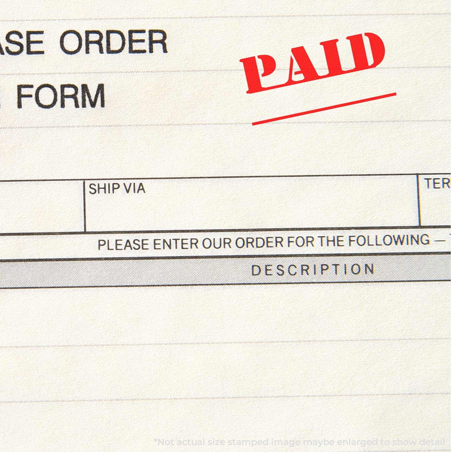 Paid with Date Line Rubber Stamp, Desk School Supplies, Wooden Handle Rubber Stamp, Uses Stamp Pad, Imprint Size Approx 1/2" x 1-1/2", Laser Engraved, USA Made - Image 3
