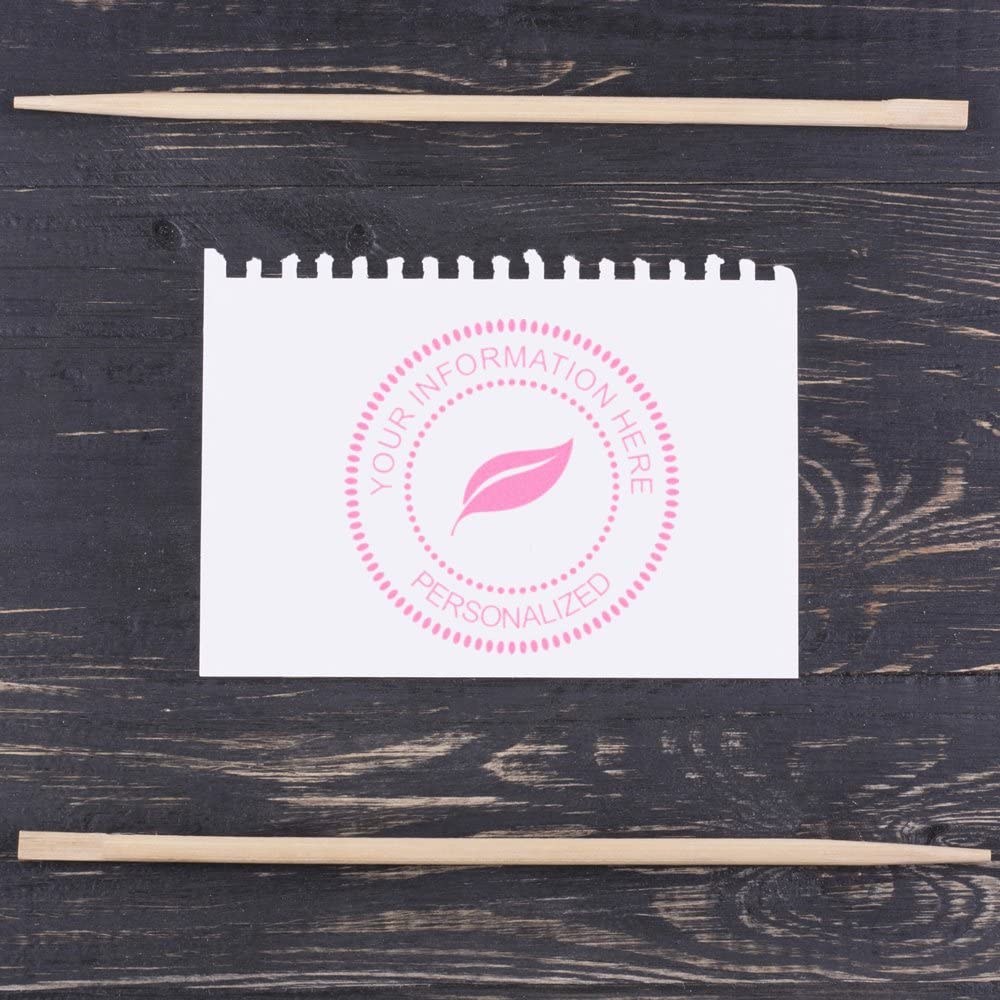 Personal Library Stamp, Leaf Round Address Rubber Stamp, Round Imprint, Size 1-5/8", Excellent Small Business Gift, Creative Gift, Personalized, Uses Stamp Pad - Image 3