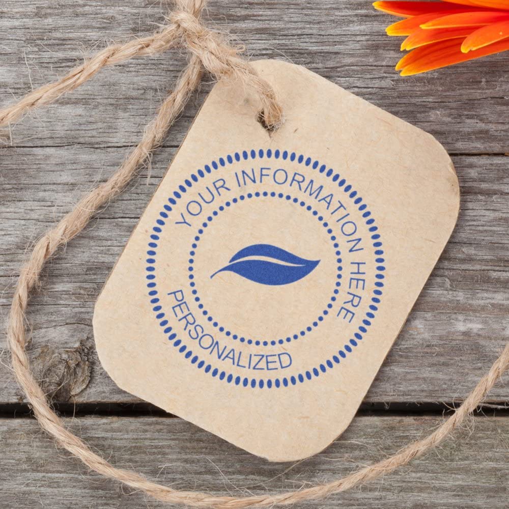 Personal Library Stamp, Leaf Round Address Rubber Stamp, Round Imprint, Size 1-5/8", Excellent Small Business Gift, Creative Gift, Personalized, Uses Stamp Pad - Image 4