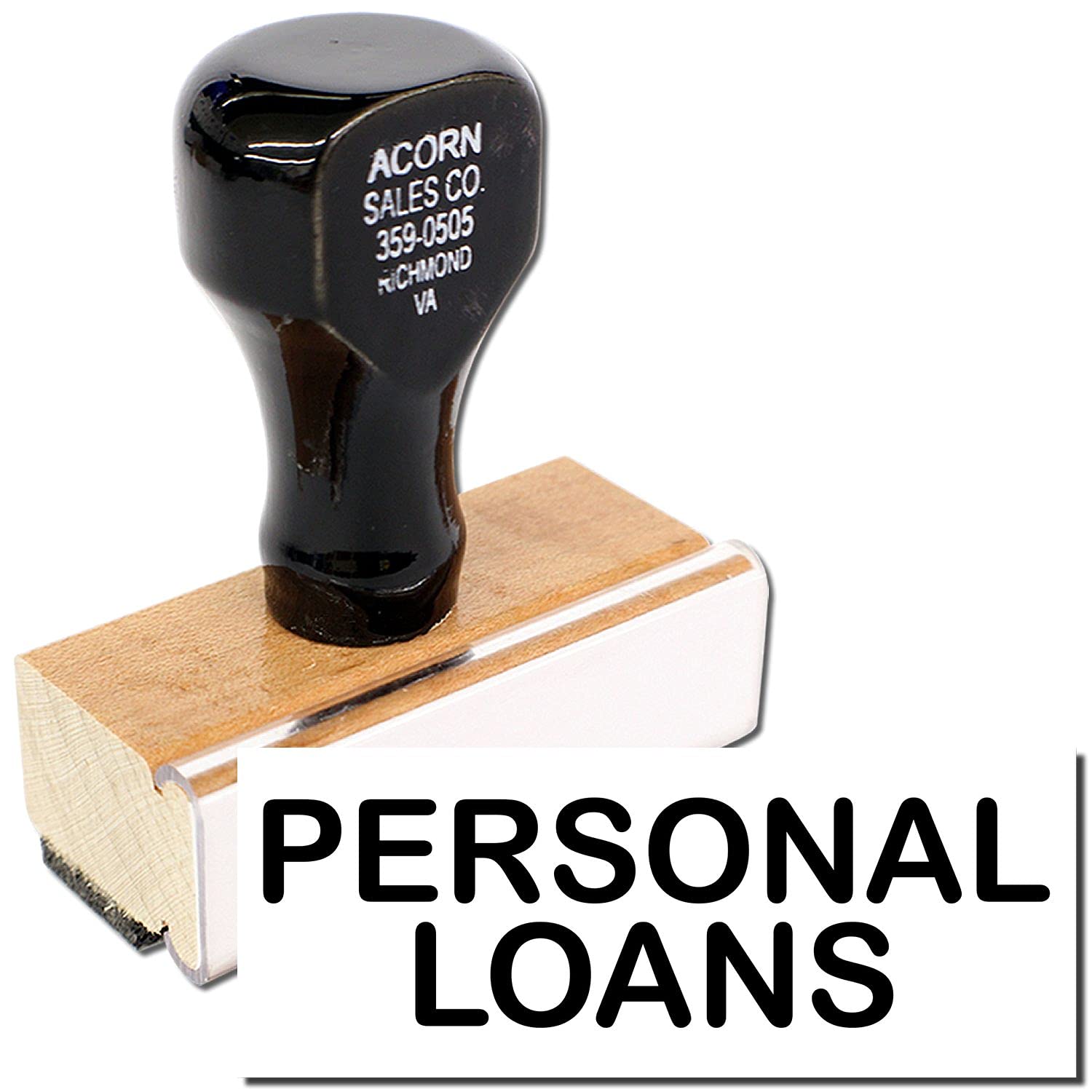 Personal Loans Rubber Stamp, Perfect for Bank Tellers, Wooden Handle Rubber Stamp, Uses Stamp Pad, Imprint Size Approx 1/2" x 1-1/2", Laser Engraved, Made in USA - Image 2
