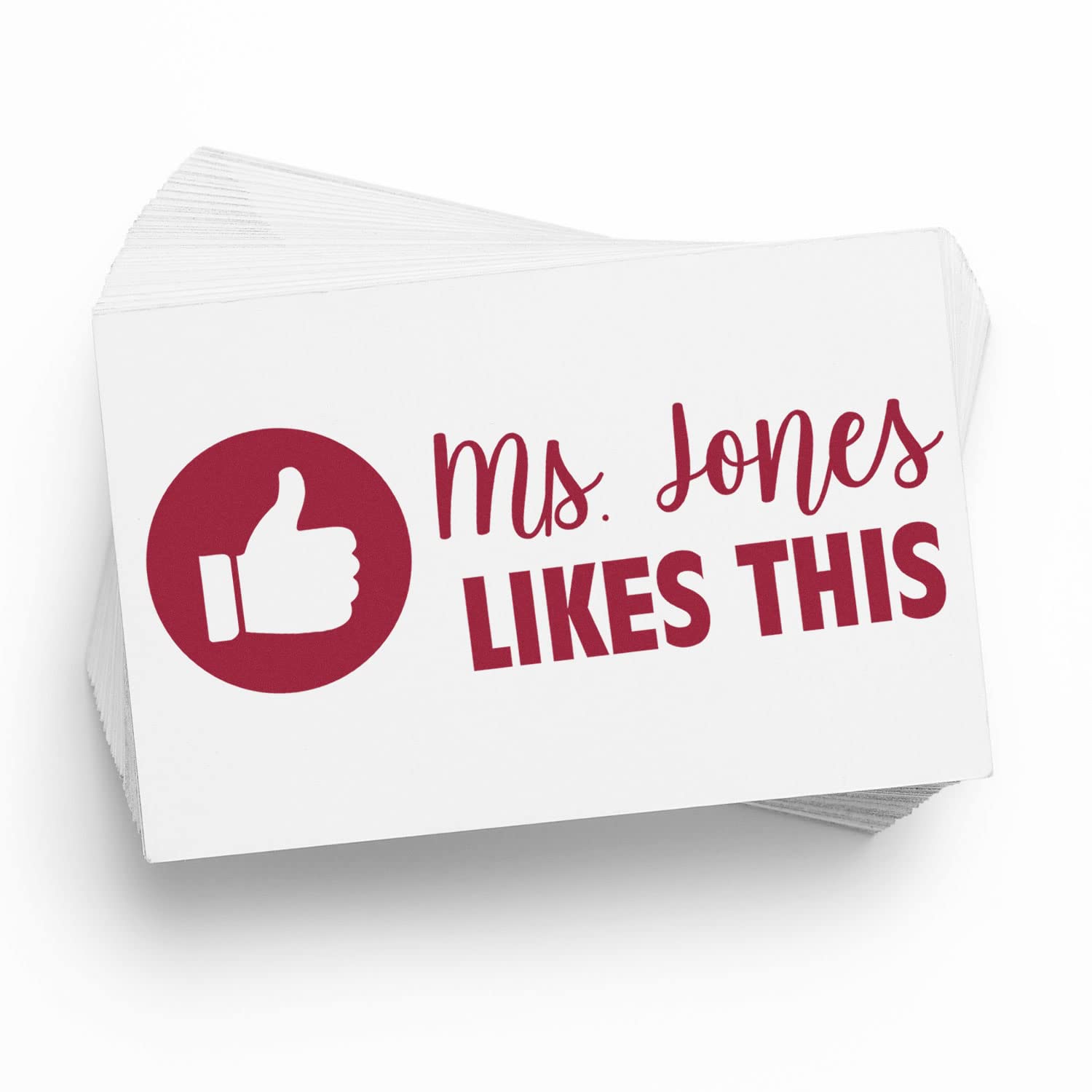 Personalized Facebook Thumbs Up Stamp, Cute Teacher Gift, Custom Made, Avail in 11 Ink Colors, Size 3/4" x 1-3/4" - Image 4