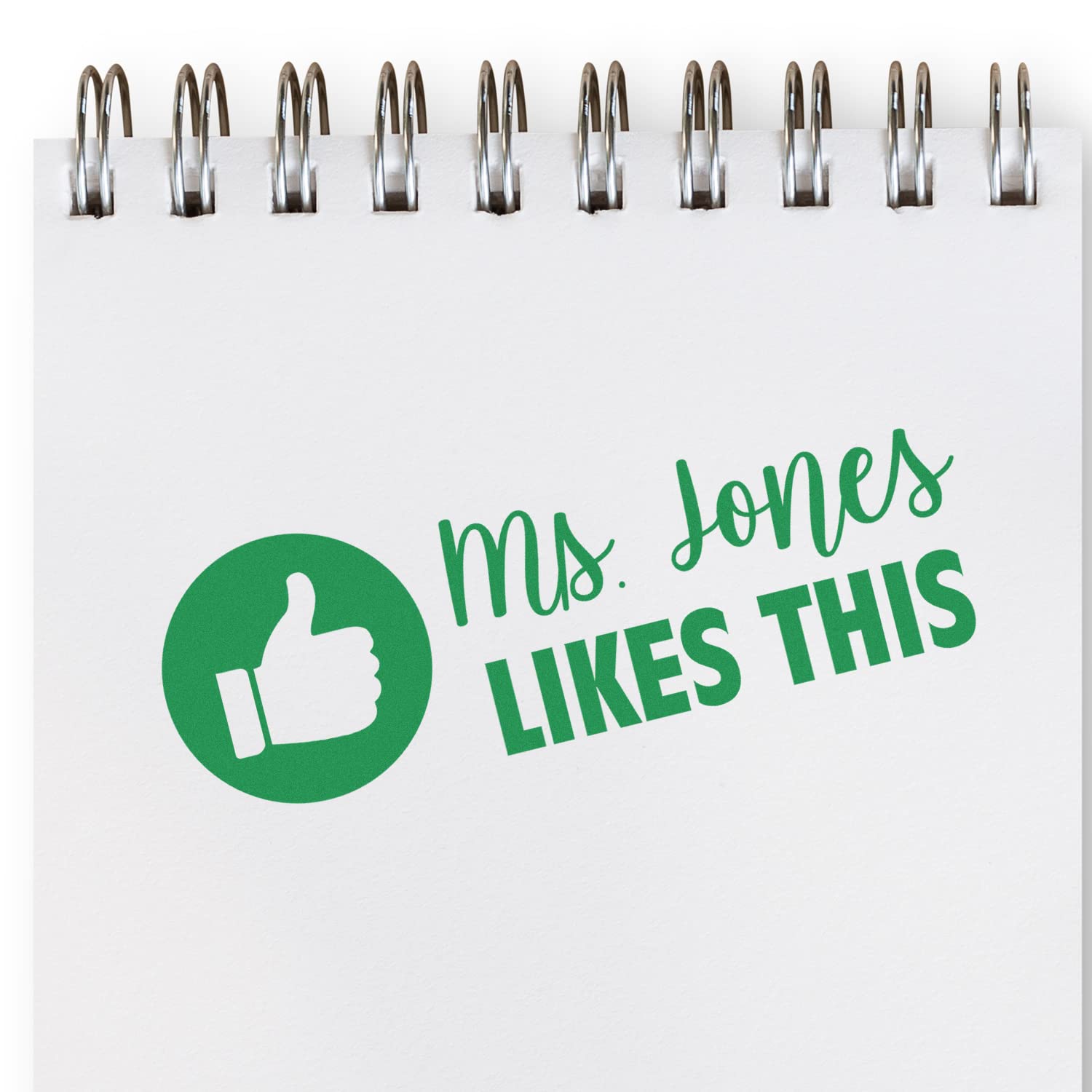 Personalized Facebook Thumbs Up Stamp, Cute Teacher Gift, Custom Made, Avail in 11 Ink Colors, Size 3/4" x 1-3/4" - Image 5