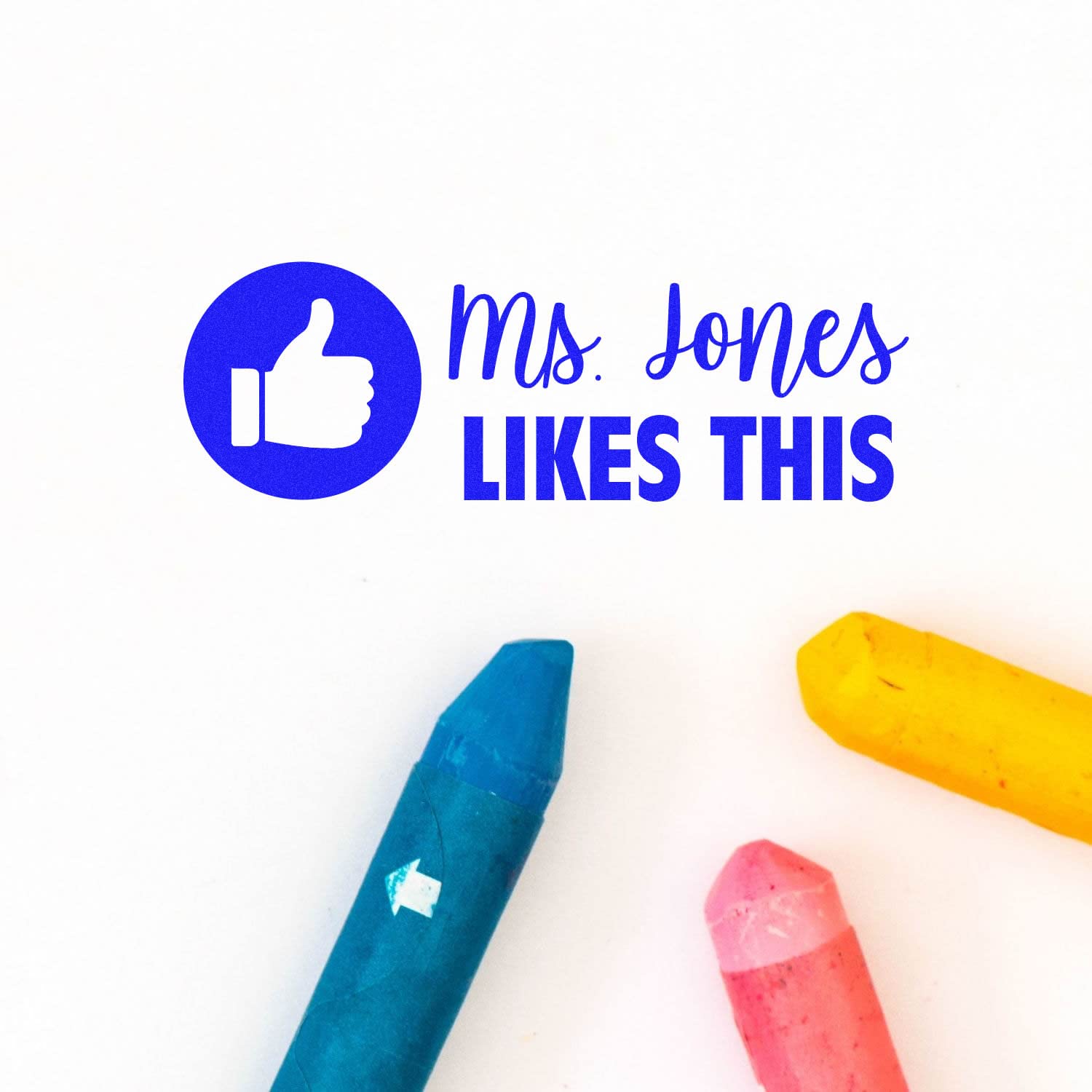 Personalized Facebook Thumbs Up Stamp, Cute Teacher Gift, Custom Made, Avail in 11 Ink Colors, Size 3/4" x 1-3/4" - Image 6