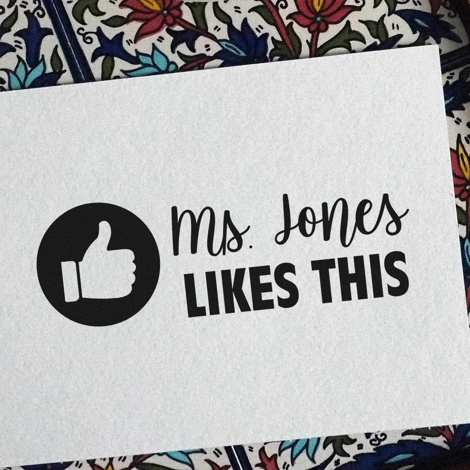 Personalized Facebook Thumbs Up Stamp, Cute Teacher Gift, Custom Made, Avail in 11 Ink Colors, Size 3/4" x 1-3/4" - Image 7