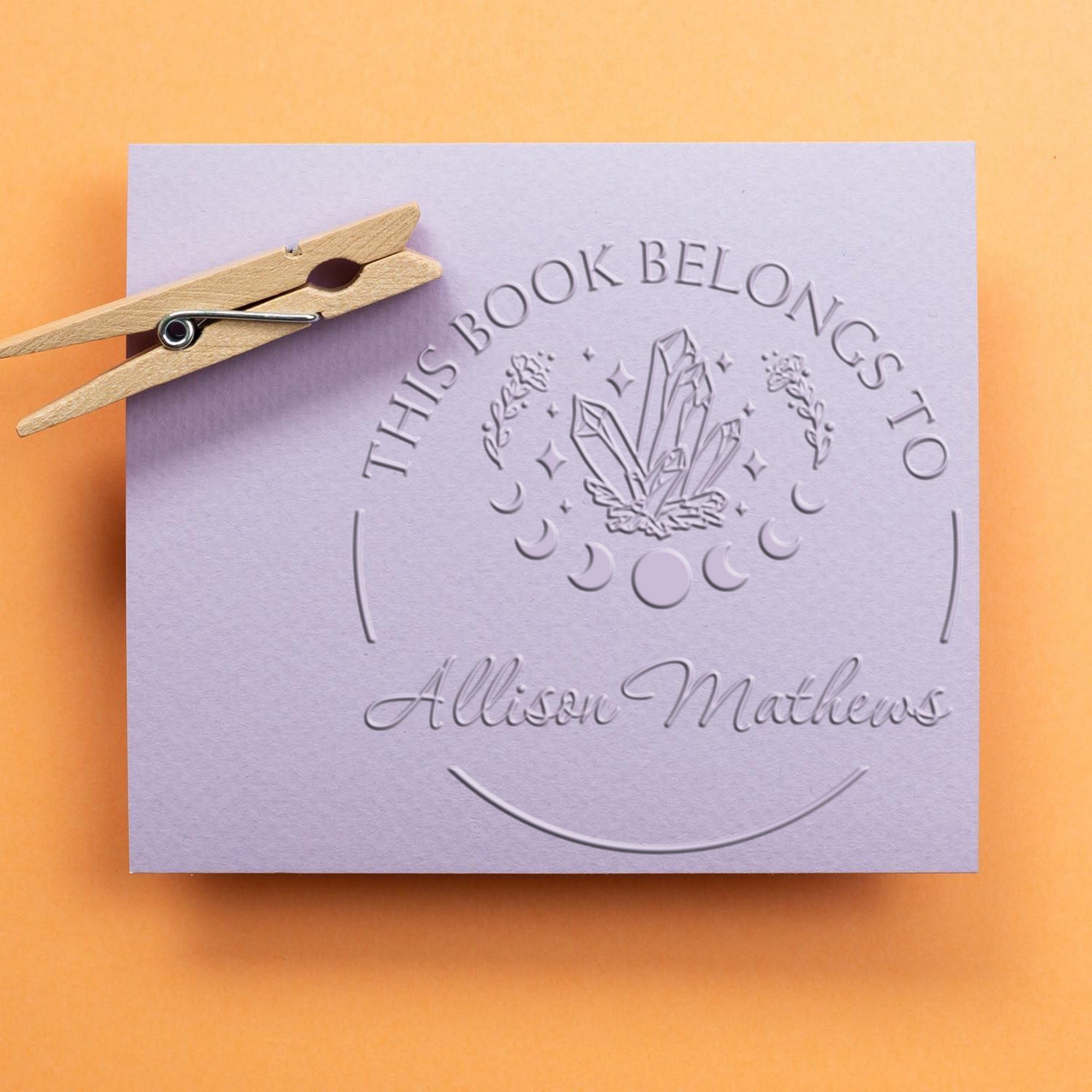 Personalized Library Paper Embosser, Read It Embossed Stamp - Customizable Desk Embosser with Supernal Crystals, Ideal for Art Therapists, 1-5/8 Size - Personalized Book and Paper Embossing Tool