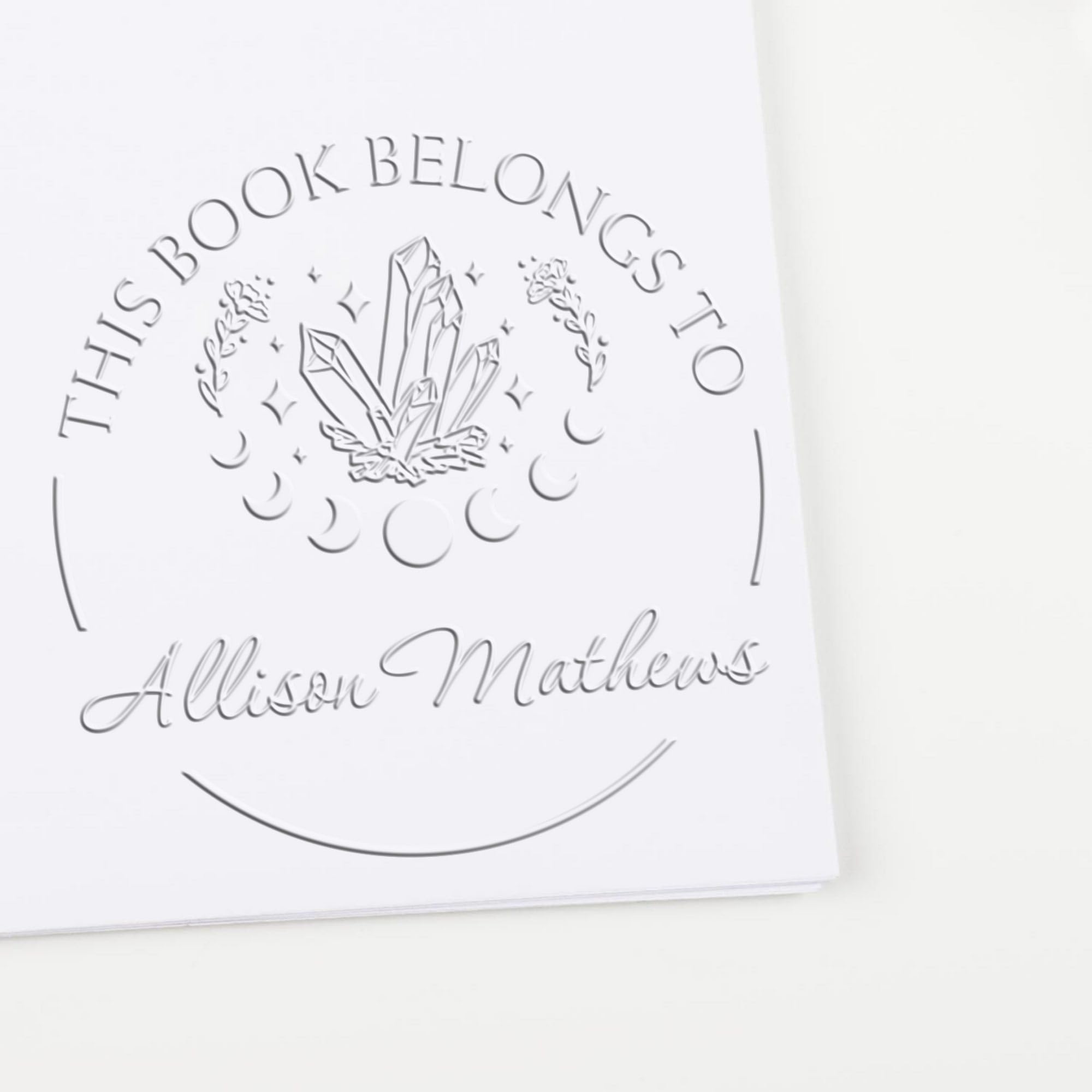 Personalized Library Paper Embosser, Read It Embossed Stamp - Customizable Desk Embosser with Supernal Crystals, Ideal for Art Therapists, 1-5/8 Size - Personalized Book and Paper Embossing Tool - Image 6