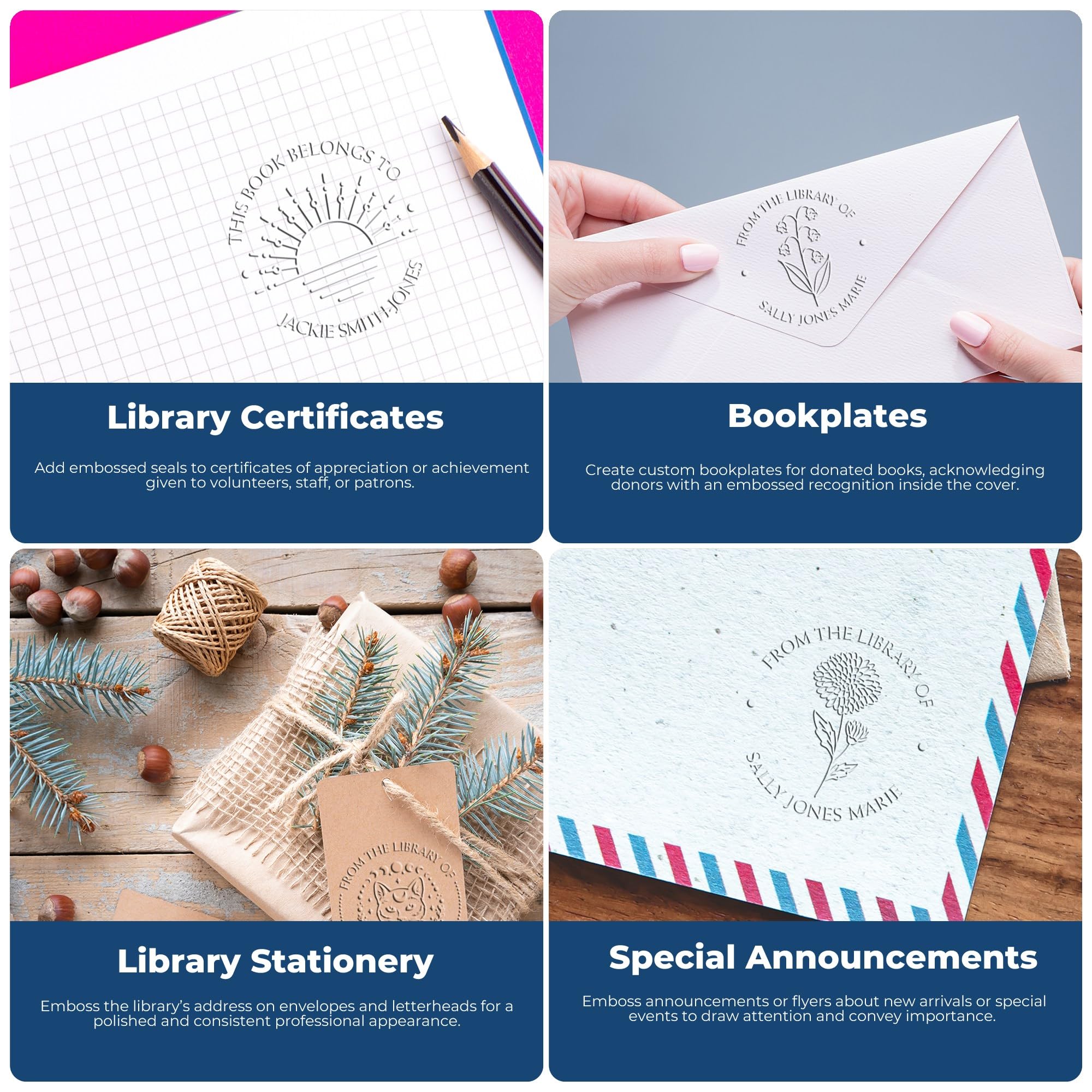 Personalized Library Paper Embosser, Read It Embossed Stamp - Customizable Desk Embosser with Supernal Crystals, Ideal for Art Therapists, 1-5/8 Size - Personalized Book and Paper Embossing Tool - Image 7