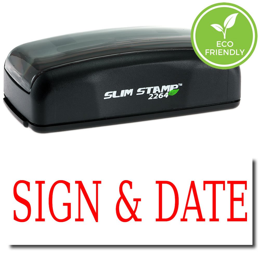 Phrase Stamp - Large Pre-Inked Sign and Date Stamp with Vibrant Red Ink, Ideal for Paralegals, 7/8 x 2-1/4, Long-Lasting, Easy to Use - Ideal for Legal Documentation and Office Use