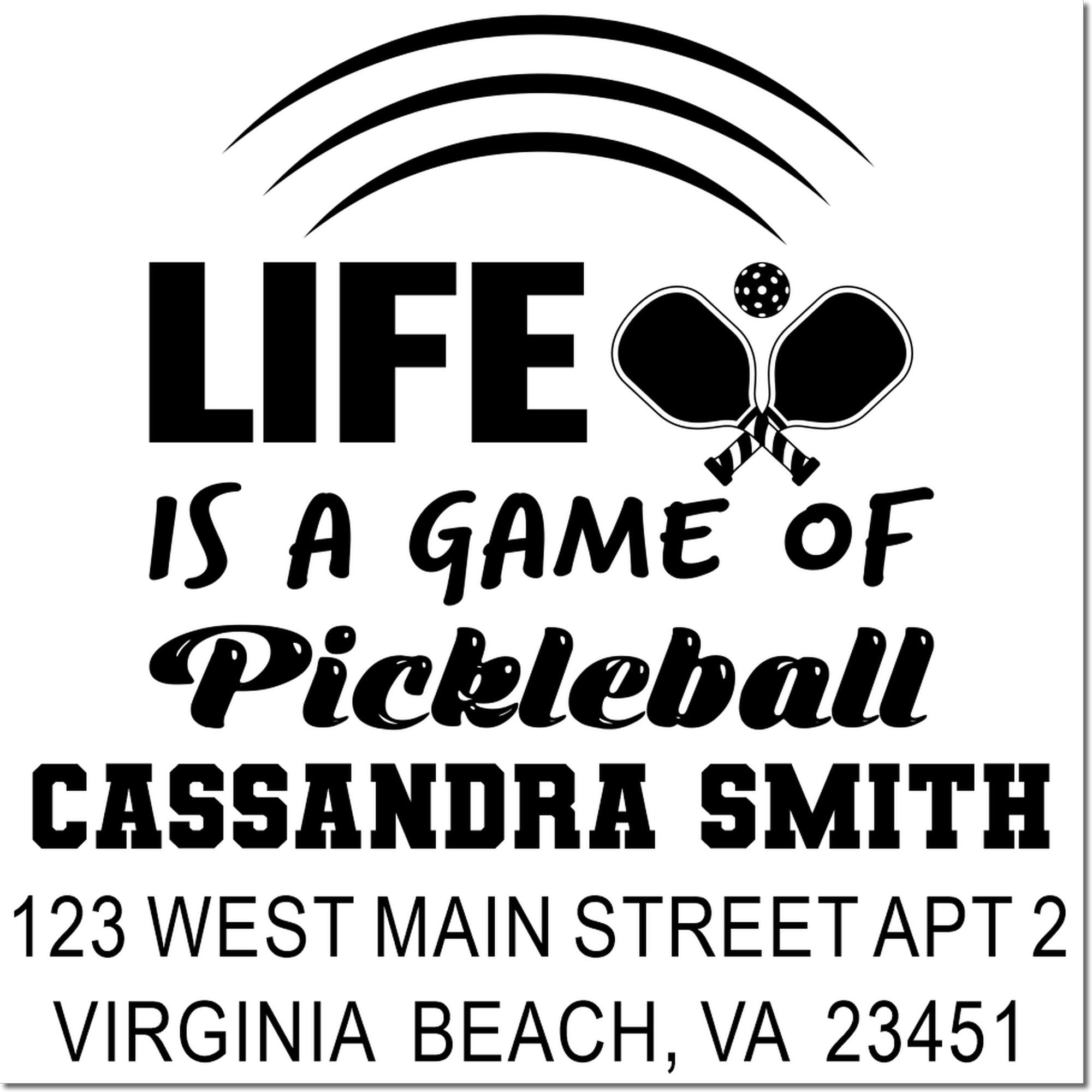 Pickleball Life Design, Rally Graphic T-Shirt, Customizable Three Line Rubber Stamp Design, for Enthusiasts & Sports Apparel Collectors, Sizes S-XXL - Image 7