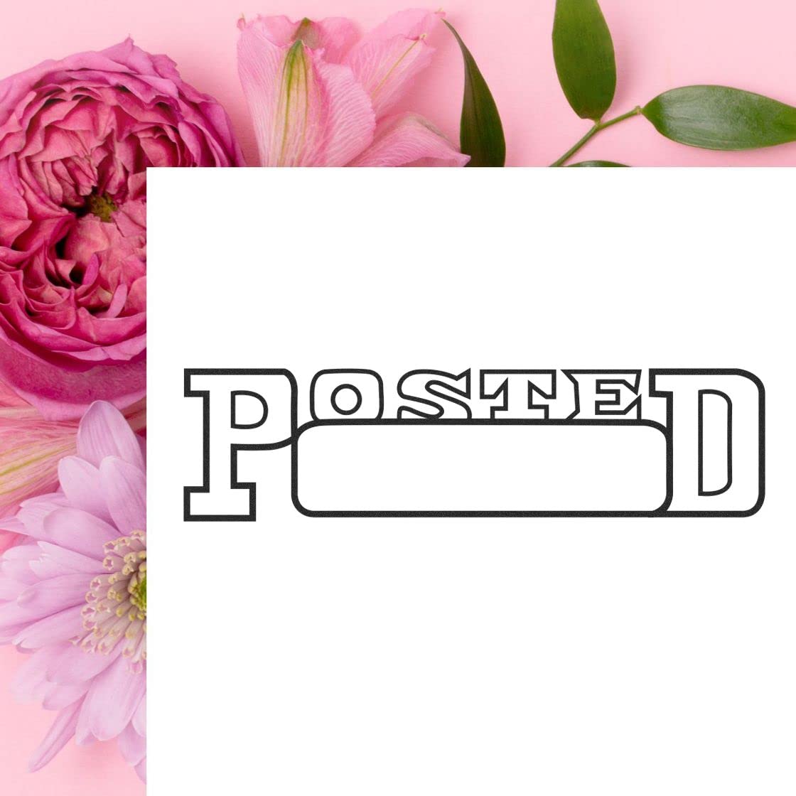 Posted with Date Box Rubber Stamp, Perfect for Tellers, Wooden Handle Rubber Stamp, Uses Stamp Pad, Imprint Size Approx 1/2" x 1-1/2", Laser Engraved, USA Made