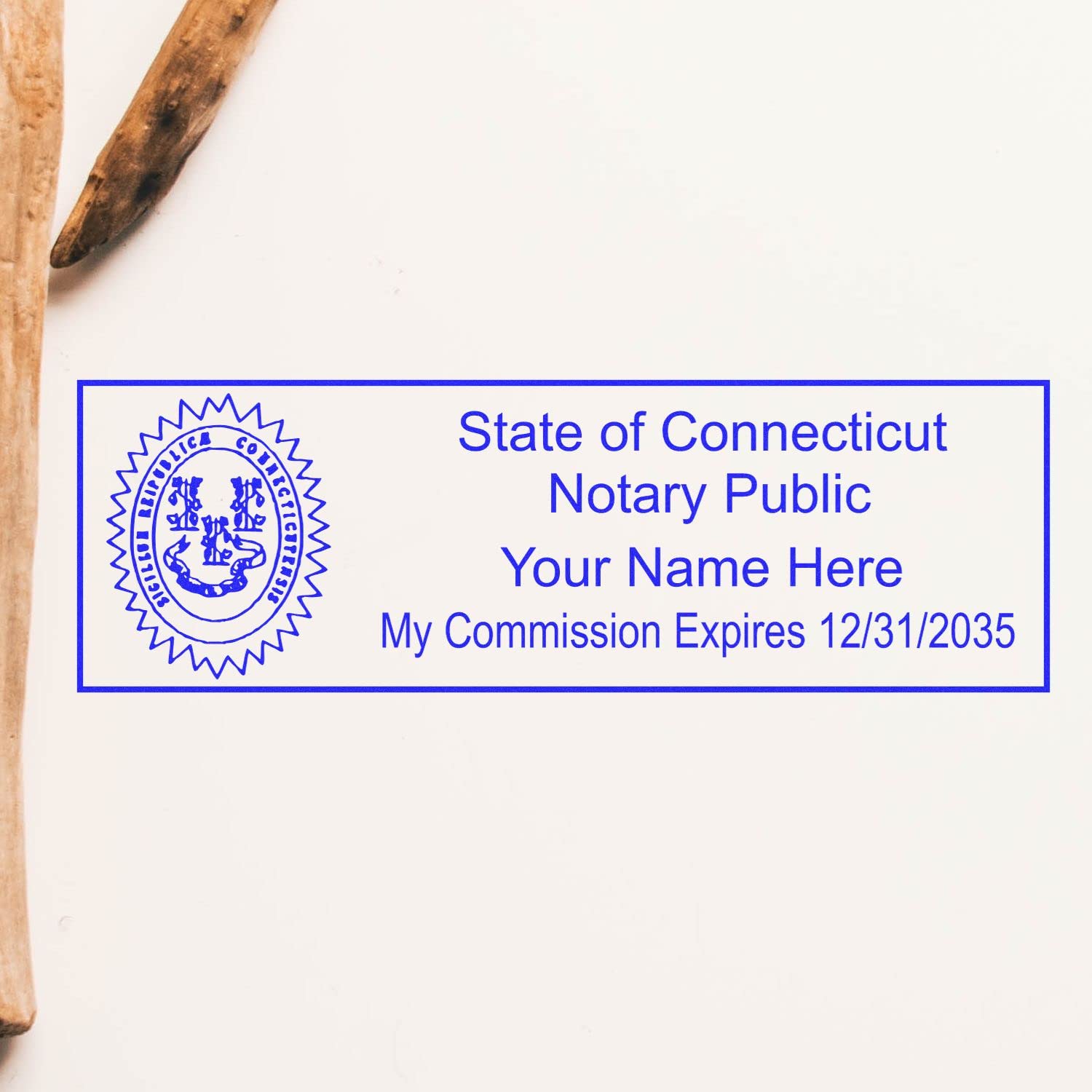 Self Inking Connecticut Notary Stamp, Notary Stamp Connecticut, Rectangular Imprint, Sized 7/8" x 2-1/4", Up to 5,000 Impressions and Available in 11 Ink Colors, Easy Press and Print Stamping - Image 4