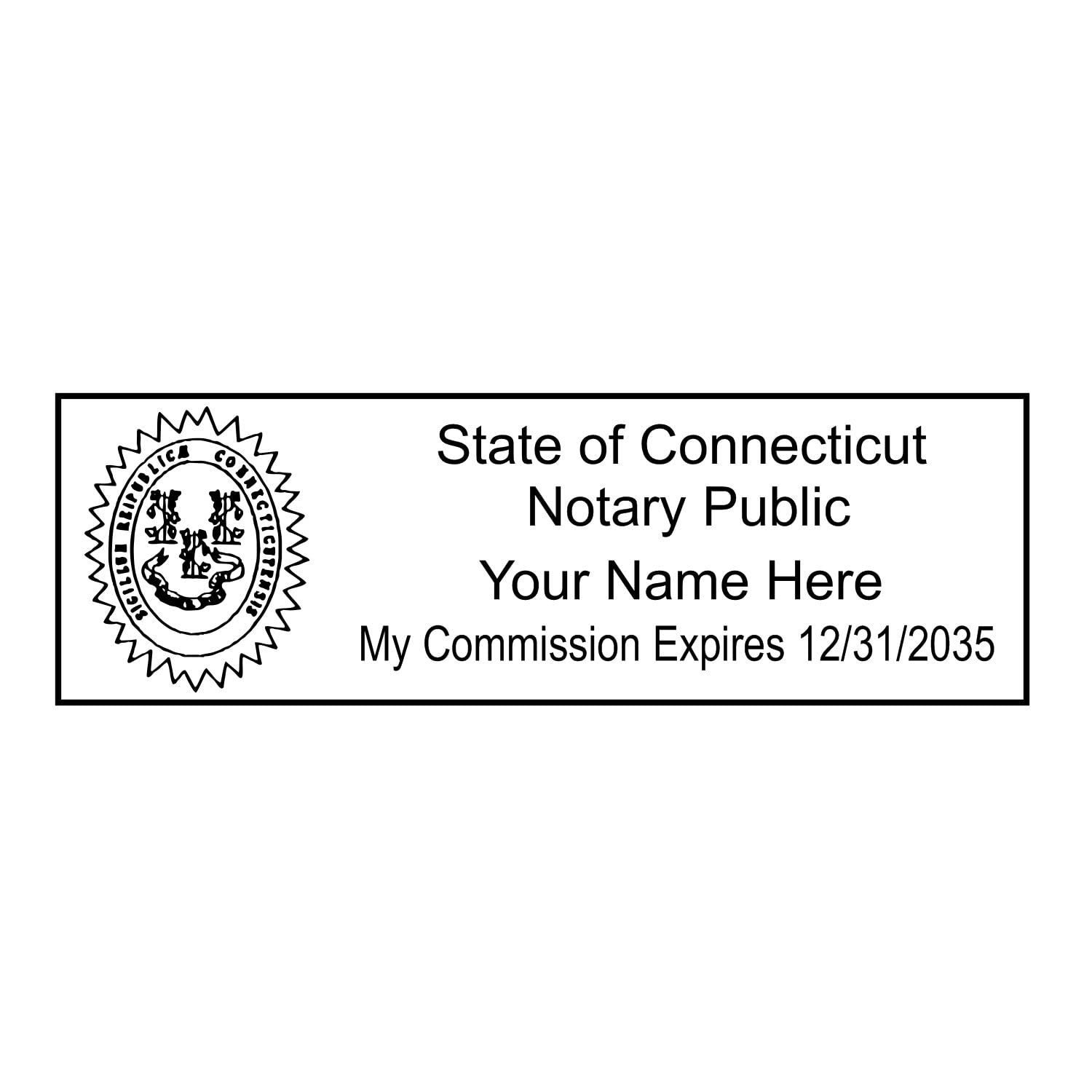 Self Inking Connecticut Notary Stamp, Notary Stamp Connecticut, Rectangular Imprint, Sized 7/8" x 2-1/4", Up to 5,000 Impressions and Available in 11 Ink Colors, Easy Press and Print Stamping - Image 8