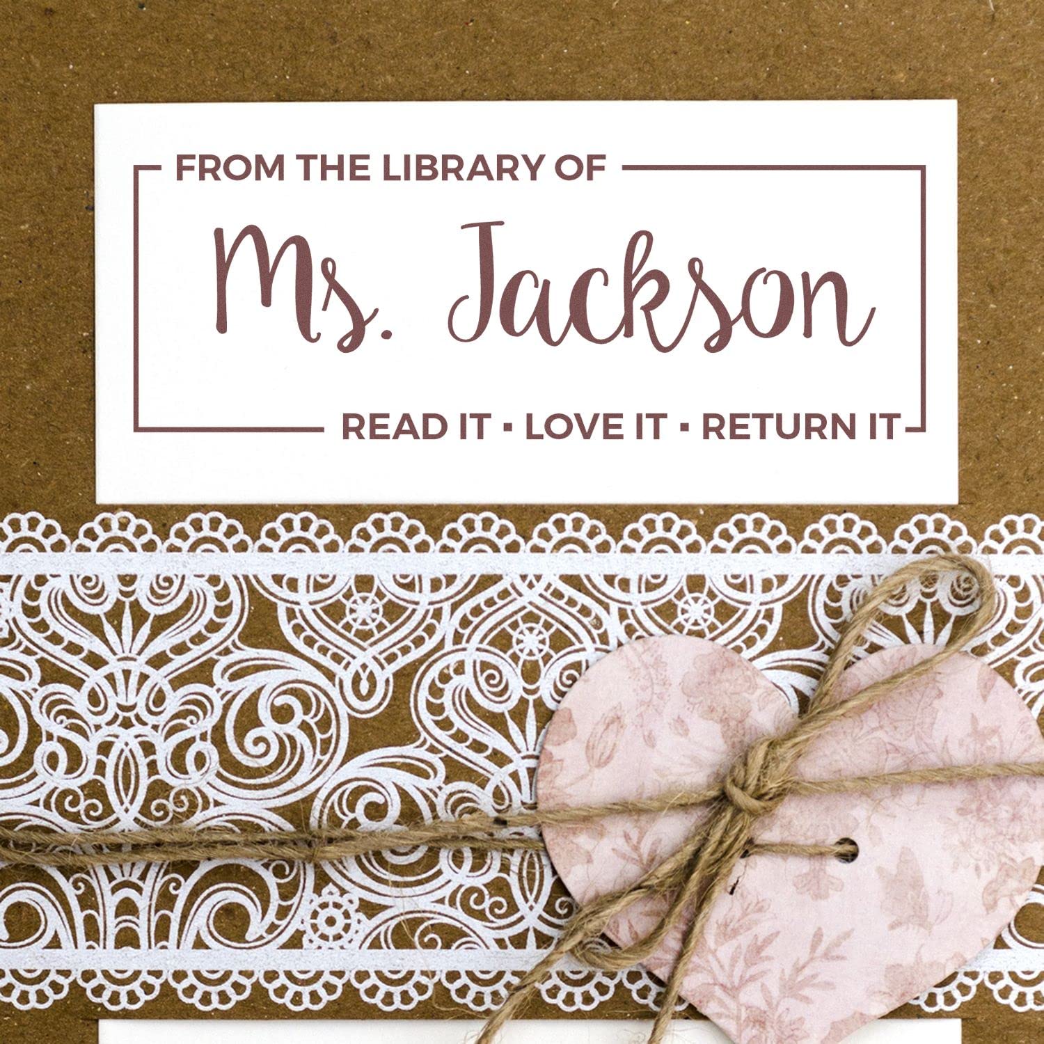 Pre-Inked Customized Bookplate Stamp, Read It Love It Return It, Personalized, 5 Ink Colors, Press and Print, Size 3/4" x 2-1/4" - Image 6