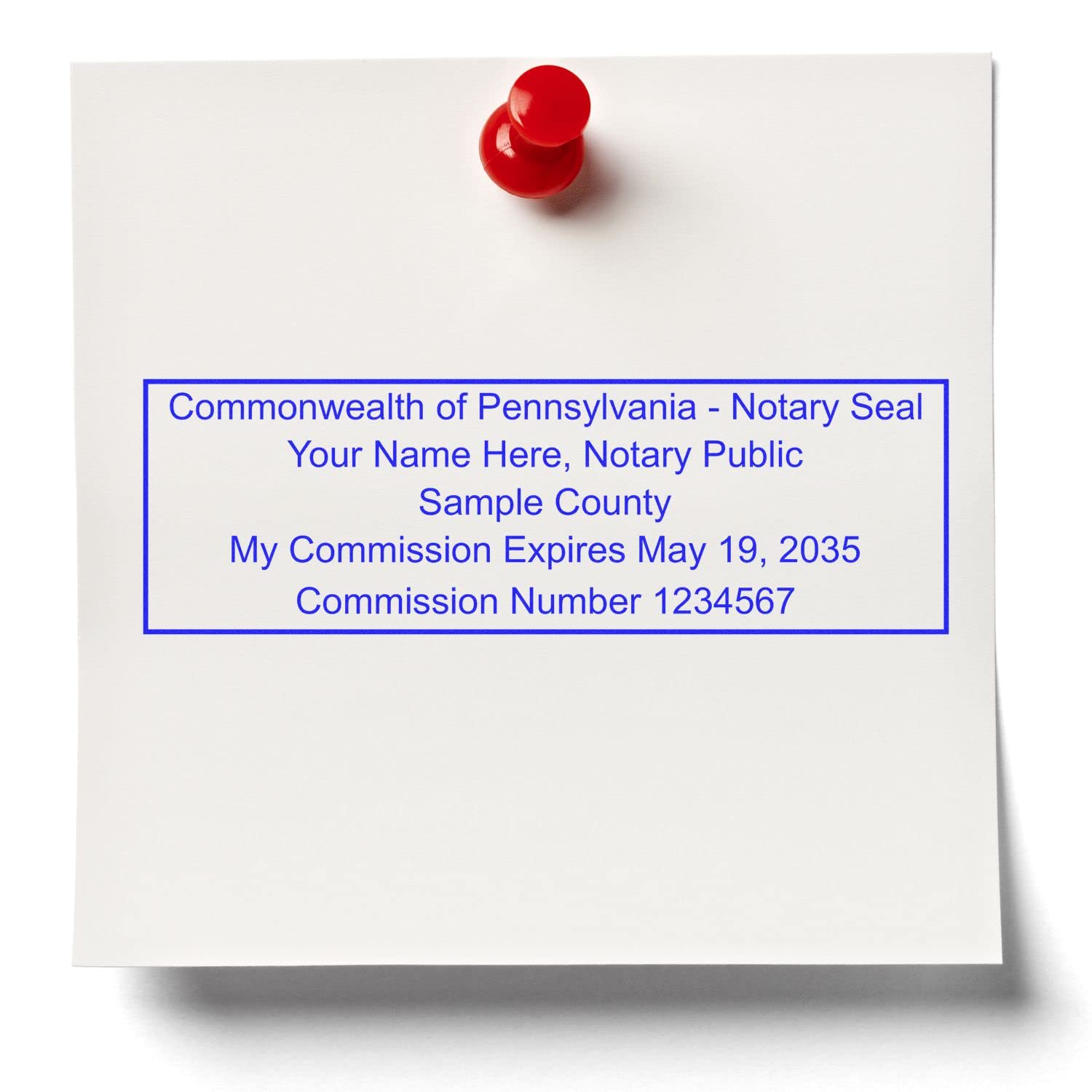 Slim Pennsylvania Rectangular Notary Stamp, PA Notary Stamp, Slim Design, Easy to Carry and Portable,Rectangular Imprint, Impression Size 7/8" x 2-1/2" - Image 4