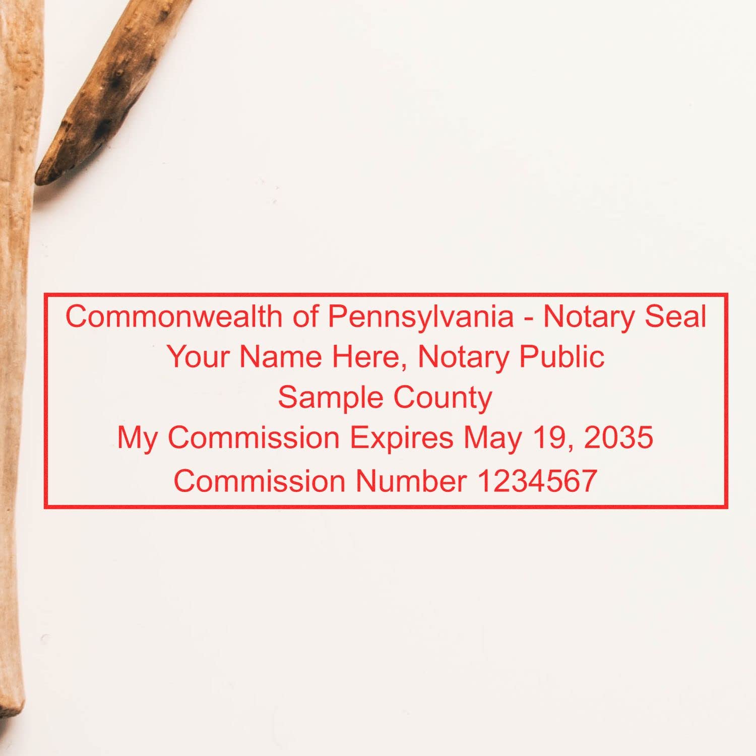 Slim Pennsylvania Rectangular Notary Stamp, PA Notary Stamp, Slim Design, Easy to Carry and Portable,Rectangular Imprint, Impression Size 7/8" x 2-1/2" - Image 6