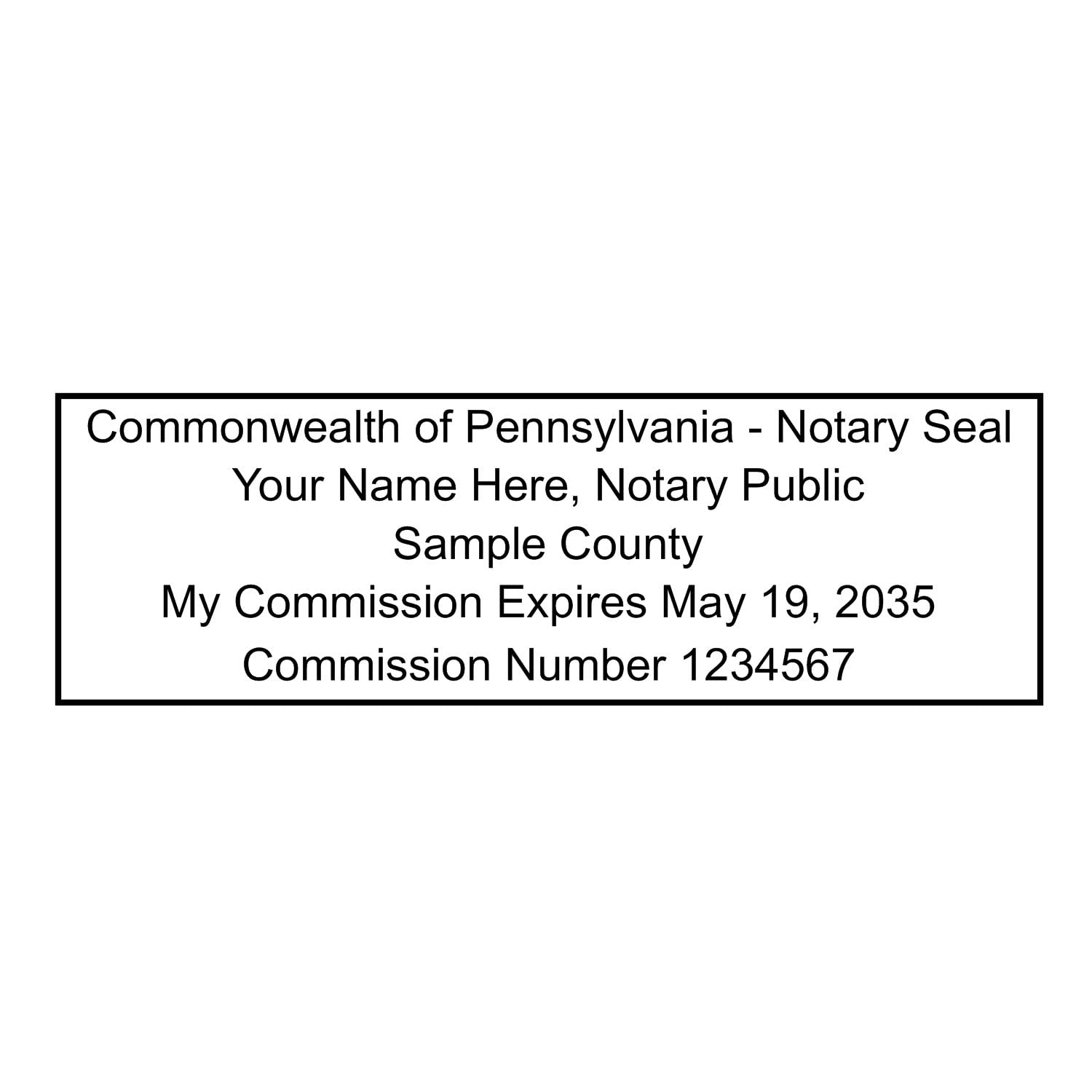 Slim Pennsylvania Rectangular Notary Stamp, PA Notary Stamp, Slim Design, Easy to Carry and Portable,Rectangular Imprint, Impression Size 7/8" x 2-1/2" - Image 9