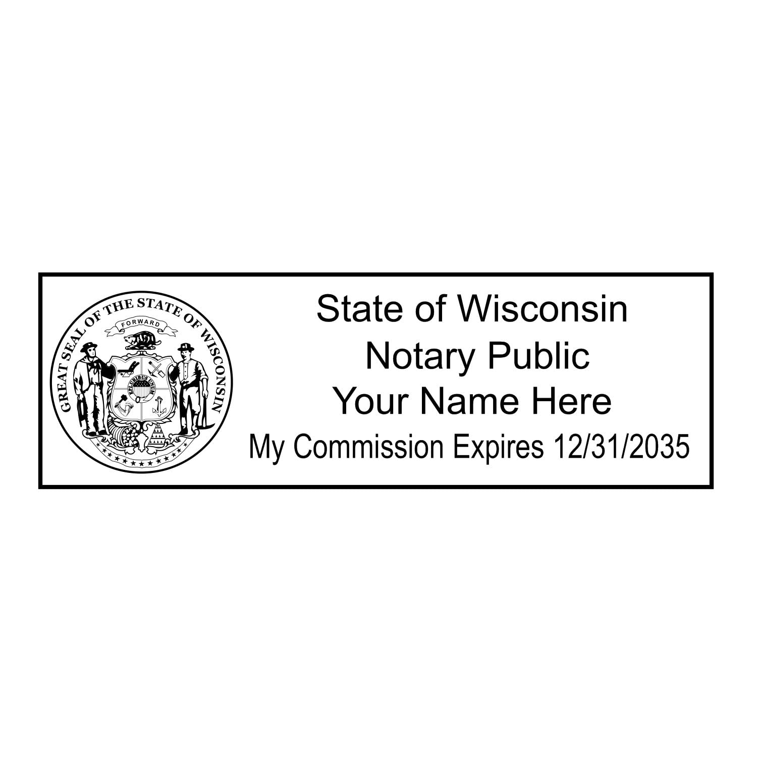 Premium MaxLight WI Notary Stamp for Wisconsin Notary Public, State Seal Notarial Stamp, Impression Size 7/8" x 2-1/4", 5 Ink Colors, Notary Stamp Wisconsin - Image 9
