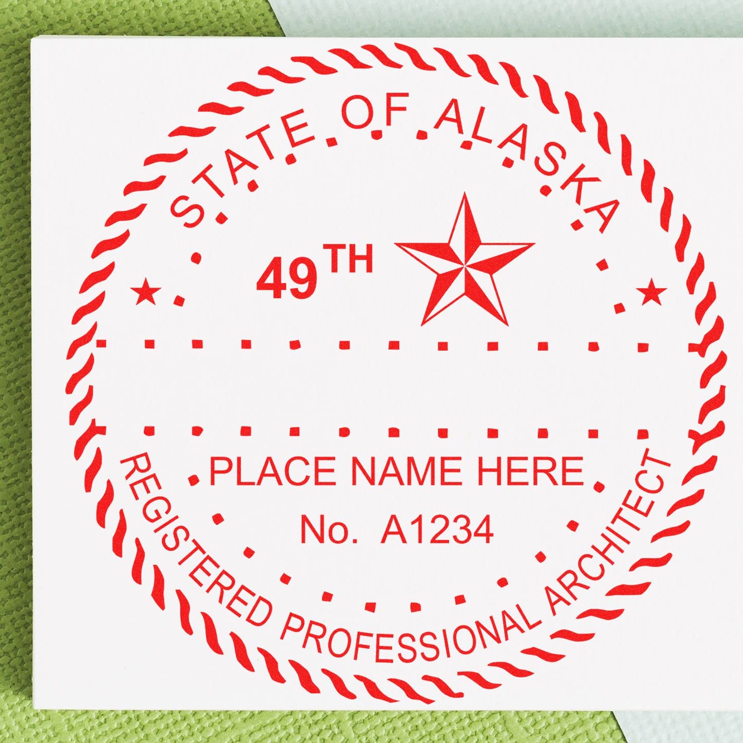 Premium Alaska Architect Stamp - AK Architect Seal Stamp, 2" Size, Size - Wood Handle Inking Stamp for Professional Architects in Alaska - Essential Tool for Architecture Design and Drafting