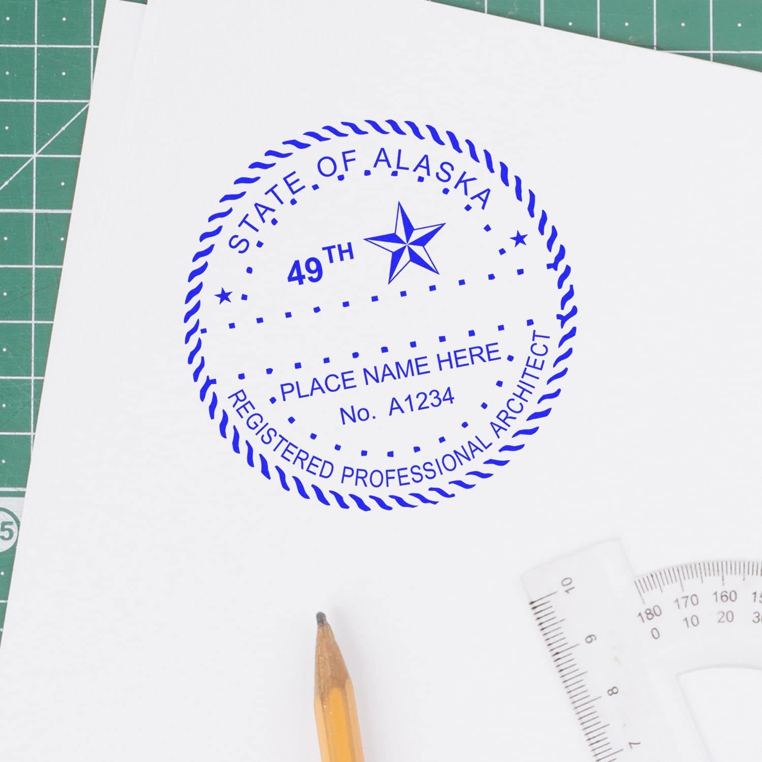 Premium Alaska Architect Stamp - AK Architect Seal Stamp, 2" Size, Size - Wood Handle Inking Stamp for Professional Architects in Alaska - Essential Tool for Architecture Design and Drafting - Image 6
