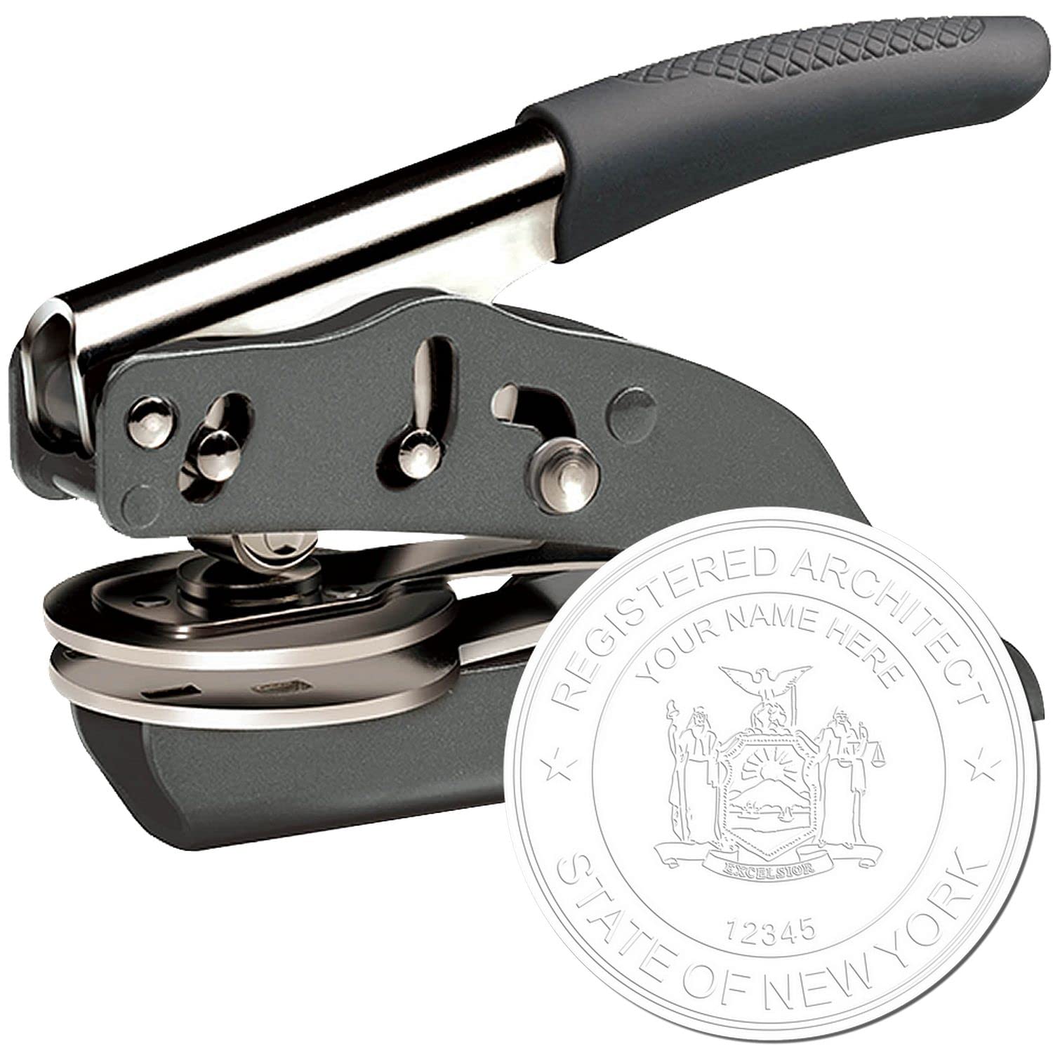 Premium Grey Soft New York Architect Embossed Seal Stamp - NY Architect Seal, Size 1-3/4 - Ideal for New York Professional Architect - New York Architectural Seal - Essential Tool for NY Architects - Image 2