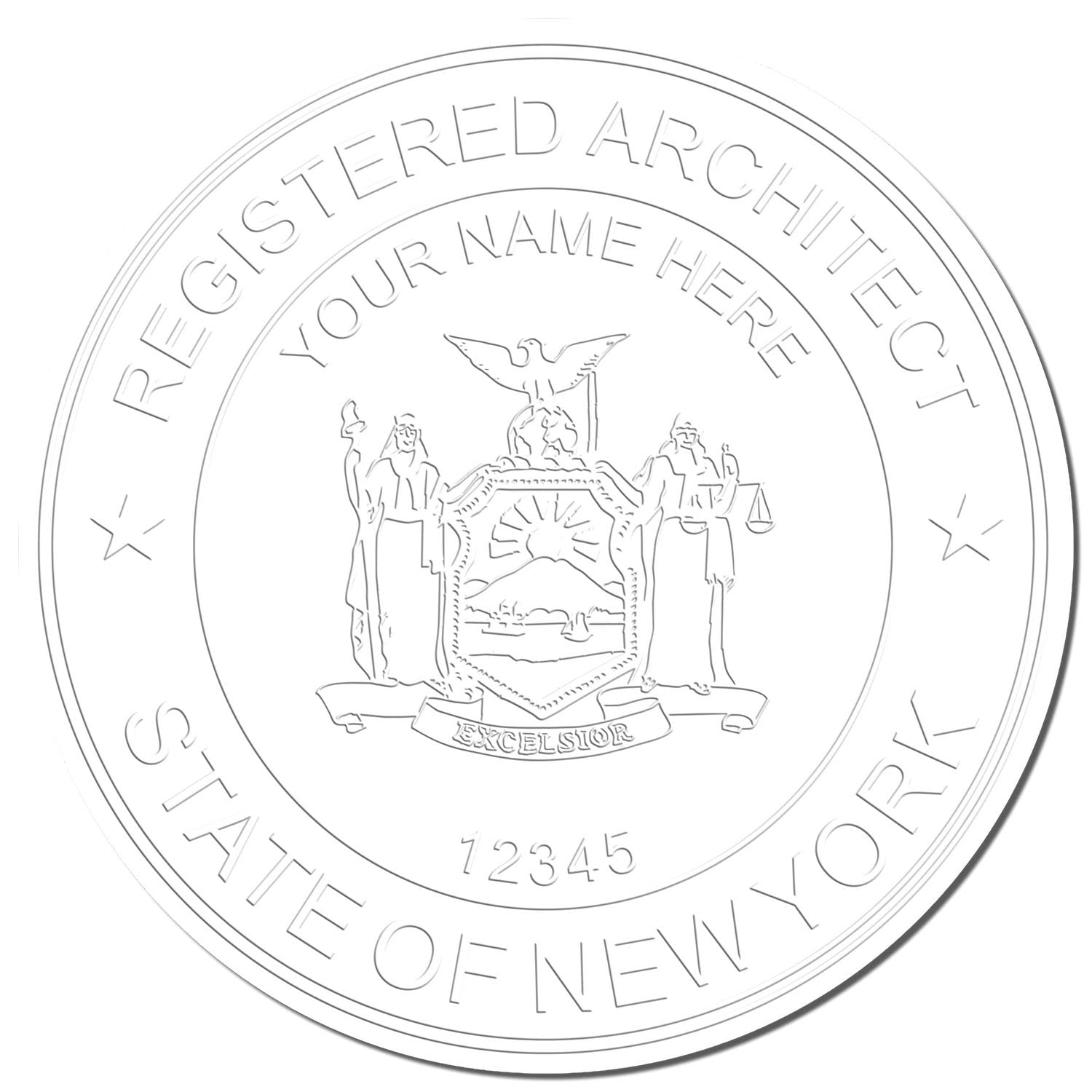 Premium Grey Soft New York Architect Embossed Seal Stamp - NY Architect Seal, Size 1-3/4 - Ideal for New York Professional Architect - New York Architectural Seal - Essential Tool for NY Architects - Image 4