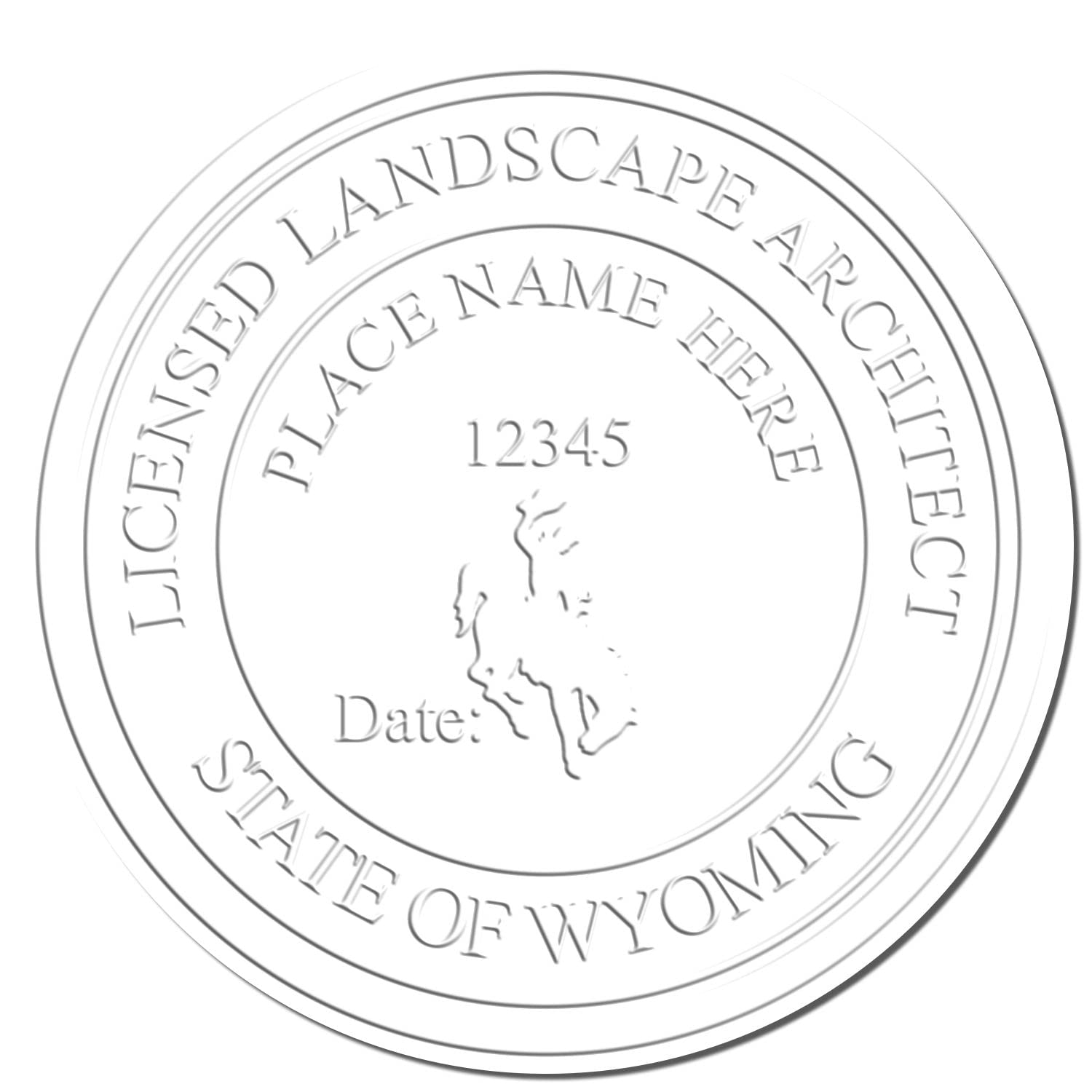 Premium Grey Soft Seal, 1-5/8 Size, Landscape Architect Seal Wyoming - Ideal for Wyoming Professional Landscape Architect - Embossed Stamp - Perfect Wyoming Landscape Architect Tool - Image 4