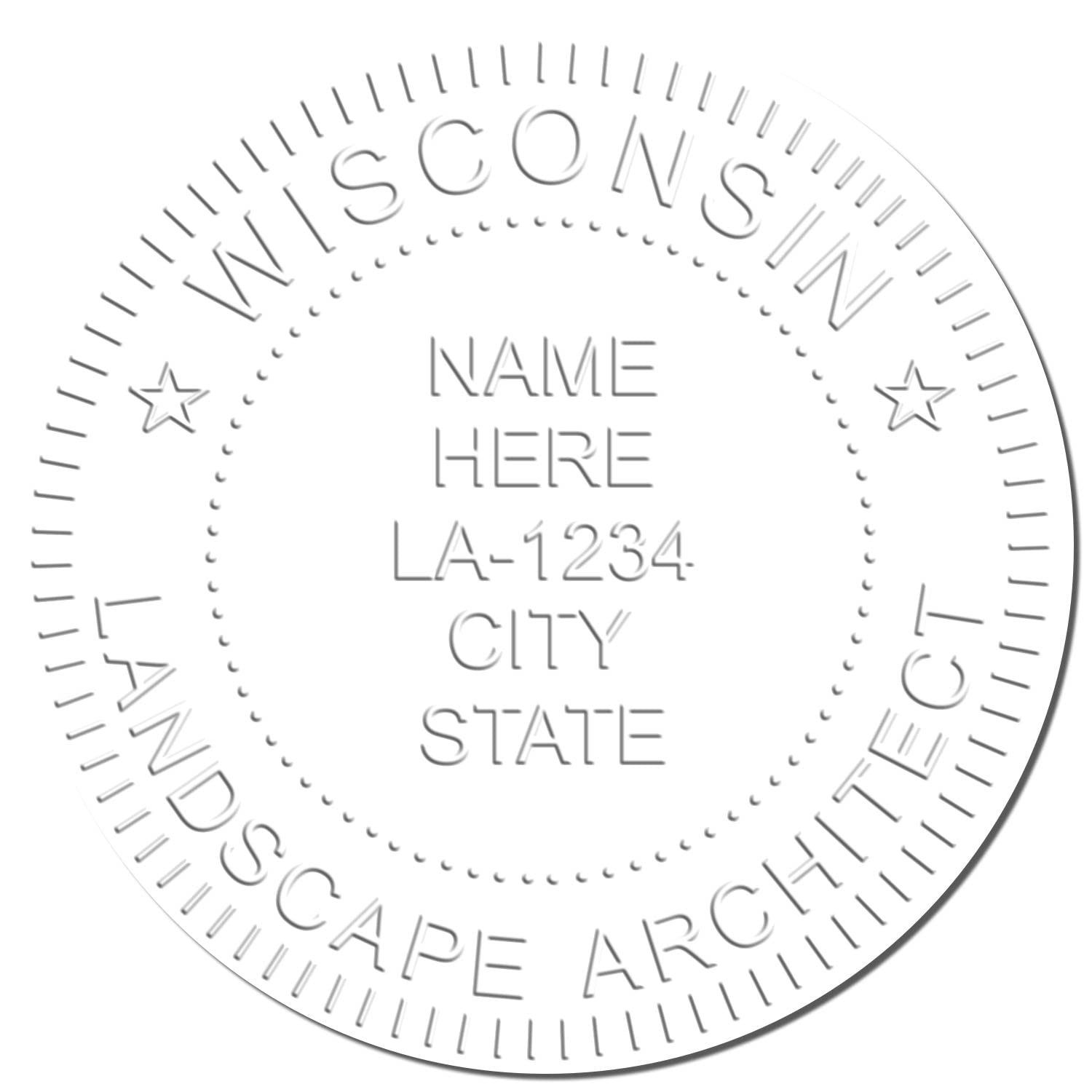 Premium Grey Soft Seal Stamp for Wisconsin Landscape Architect, Size 1-5/8 - Professional Landscape Architect Seal in Wisconsin - Landscape Architect Seal Wisconsin - WI Landscape Architects - Image 4