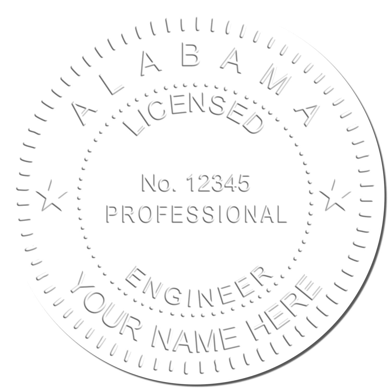 Alabama PE Seal - Grey Soft AL Licensed Professional Engineer Seal, Ideal for Alabama Professional Engineers, 1-5/8 Size - Essential for AL Engineering Projects, Alabama Engineer Seal - Image 4