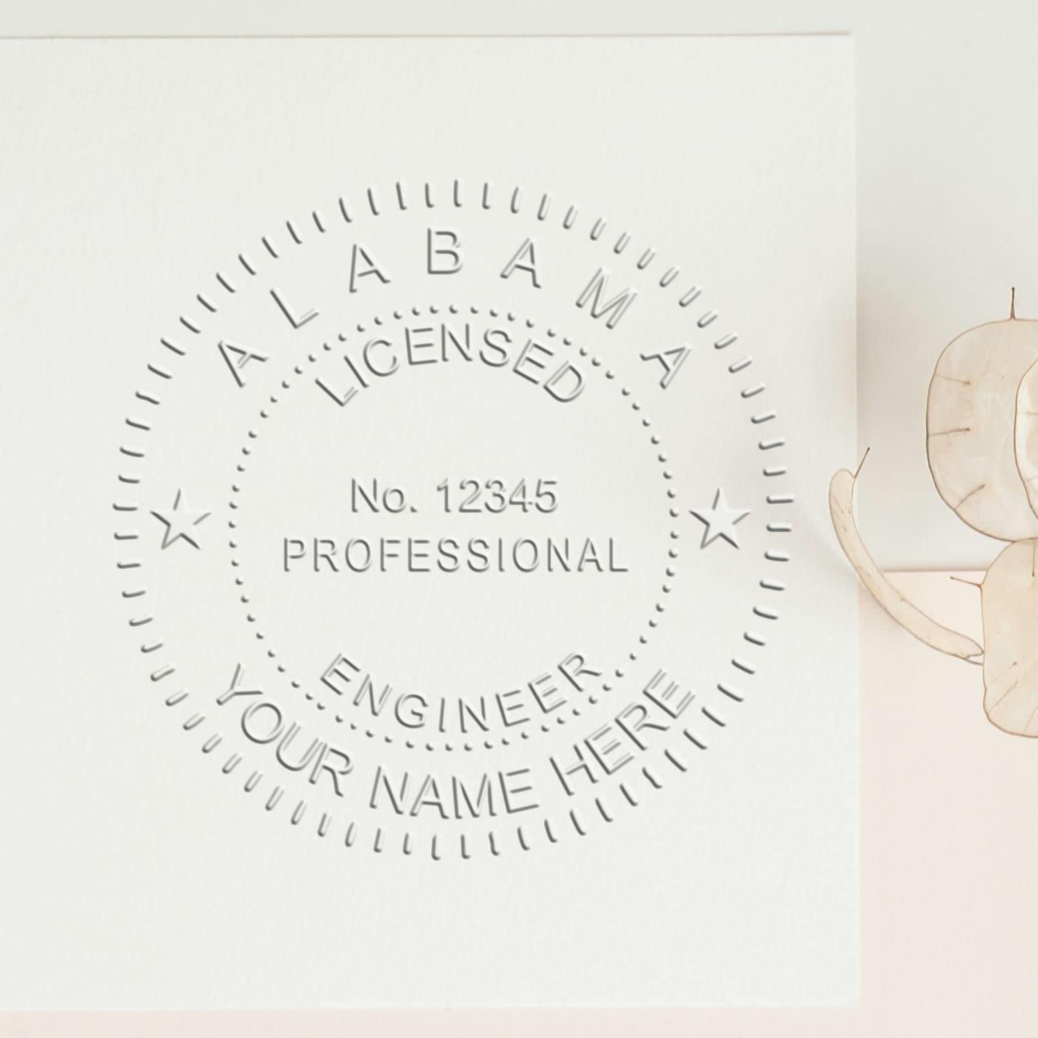 Alabama PE Seal - Grey Soft AL Licensed Professional Engineer Seal, Ideal for Alabama Professional Engineers, 1-5/8 Size - Essential for AL Engineering Projects, Alabama Engineer Seal - Image 6
