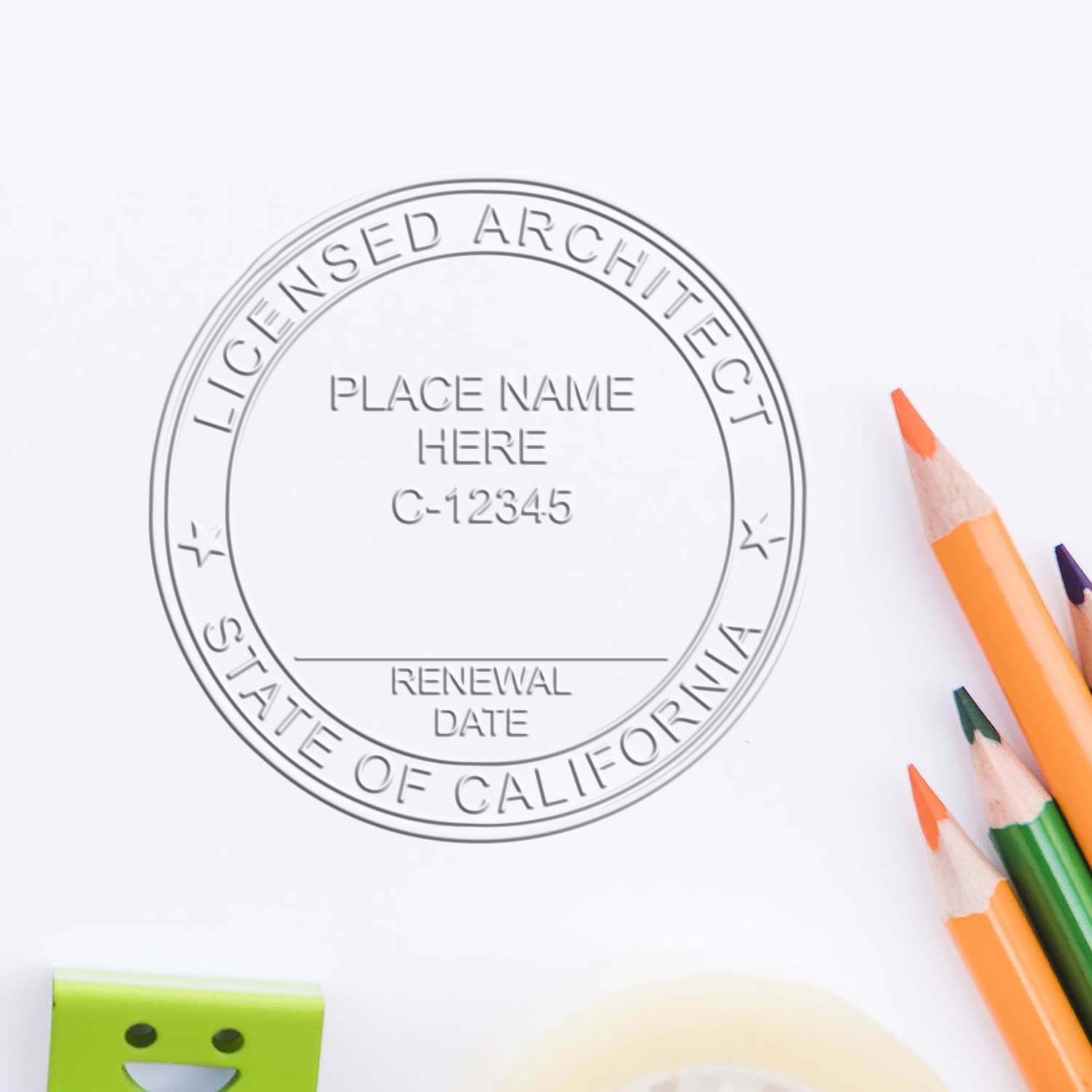 Premium Handheld Architect Embossed Seal Stamp - Ideal for California Architects, Size 1-3/4 - California Architect Seal, Ideal for Professional Use - Architect Seal CA, Designed for Efficiency - Image 6