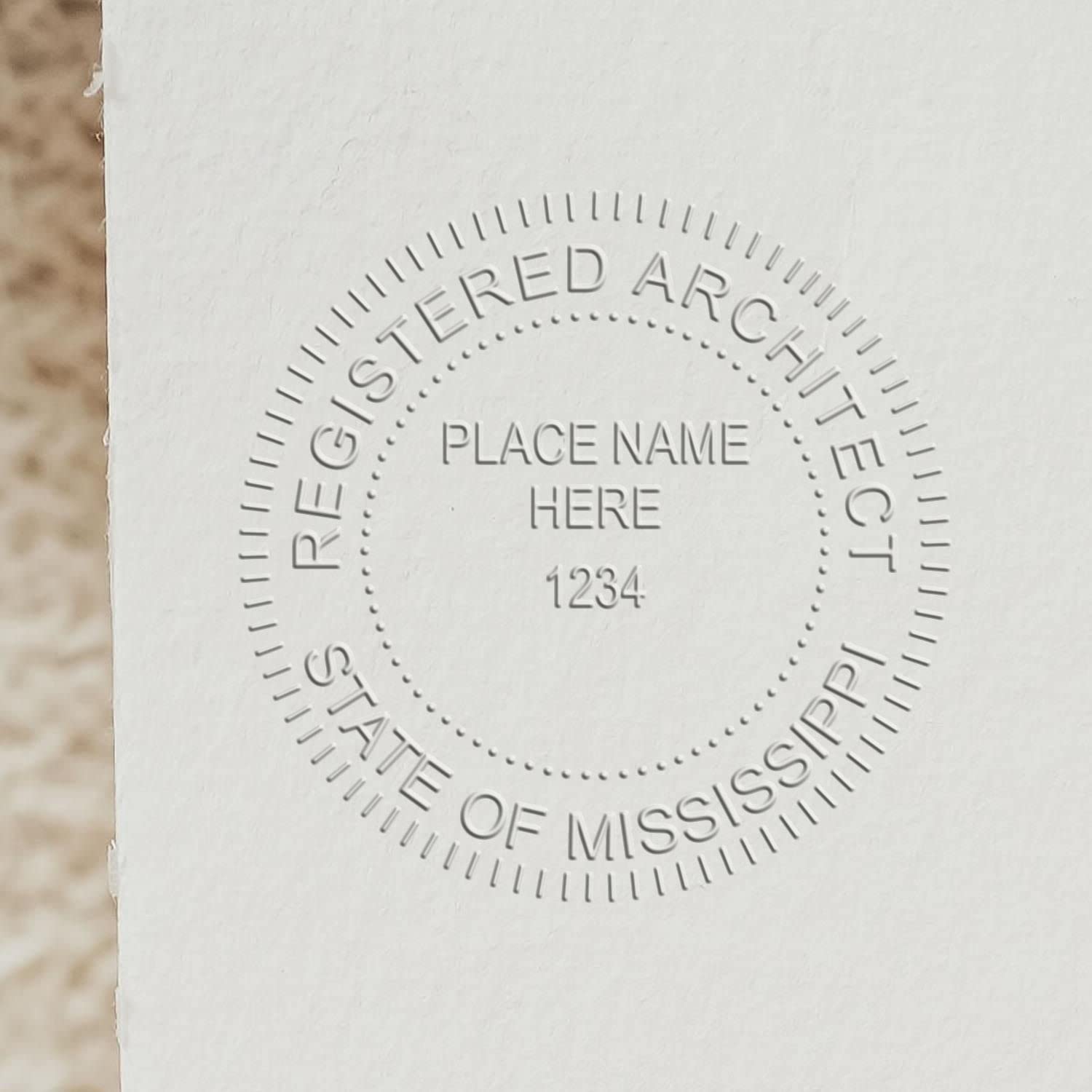 Premium Handheld Architectural Embossed Seal, Ideal for Mississippi Architect, Mississippi Architect Seal, Ideal for Professional Use - Architect Seal MS, Designed for Mississippi Architects