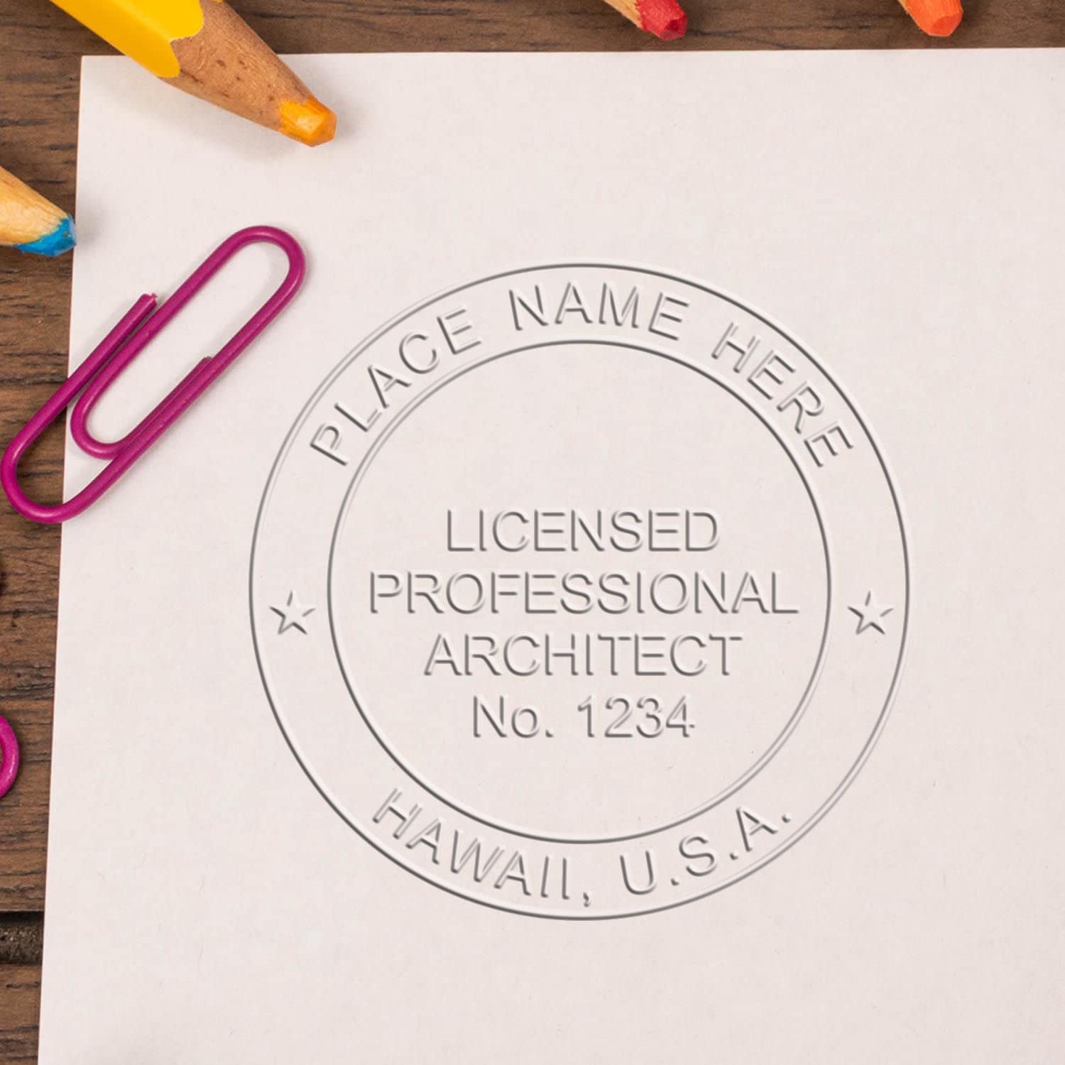 Premium Handheld Architectural Embossed Stamp - Hawaii Architect Seal, Ideal for Hawaii Architect, Size 1-1/2 - Architect Seal HI, Ideal for Professional Use - Essential Tool for Hawaii Architects - Image 6