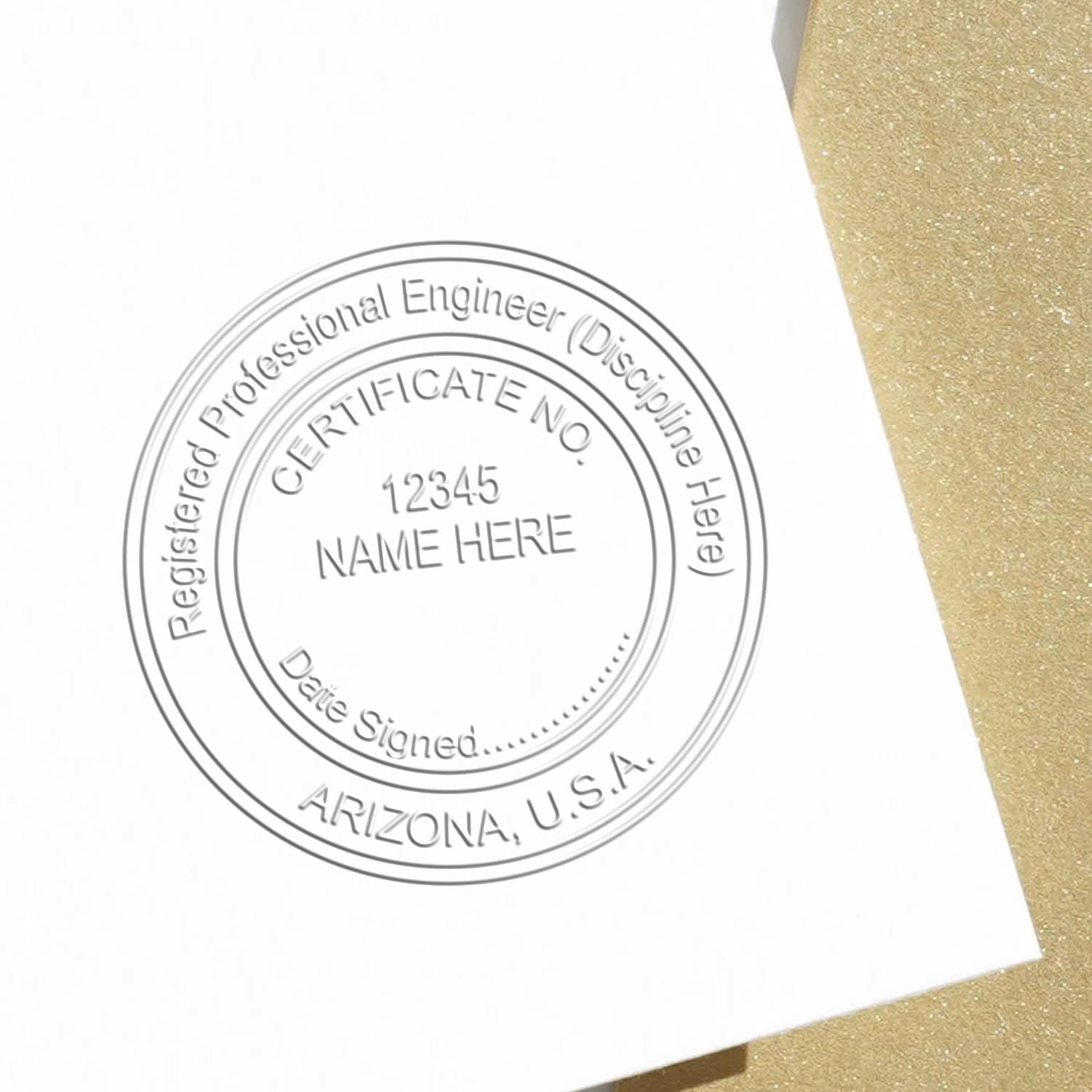Premium Handheld Arizona PE Seal - Registered Professional Engineer Seal for Arizona Engineers, Ideal Size 1-1/2 - for Arizona Engineer Use - Arizona Engineer Seal, PE Seal Arizona