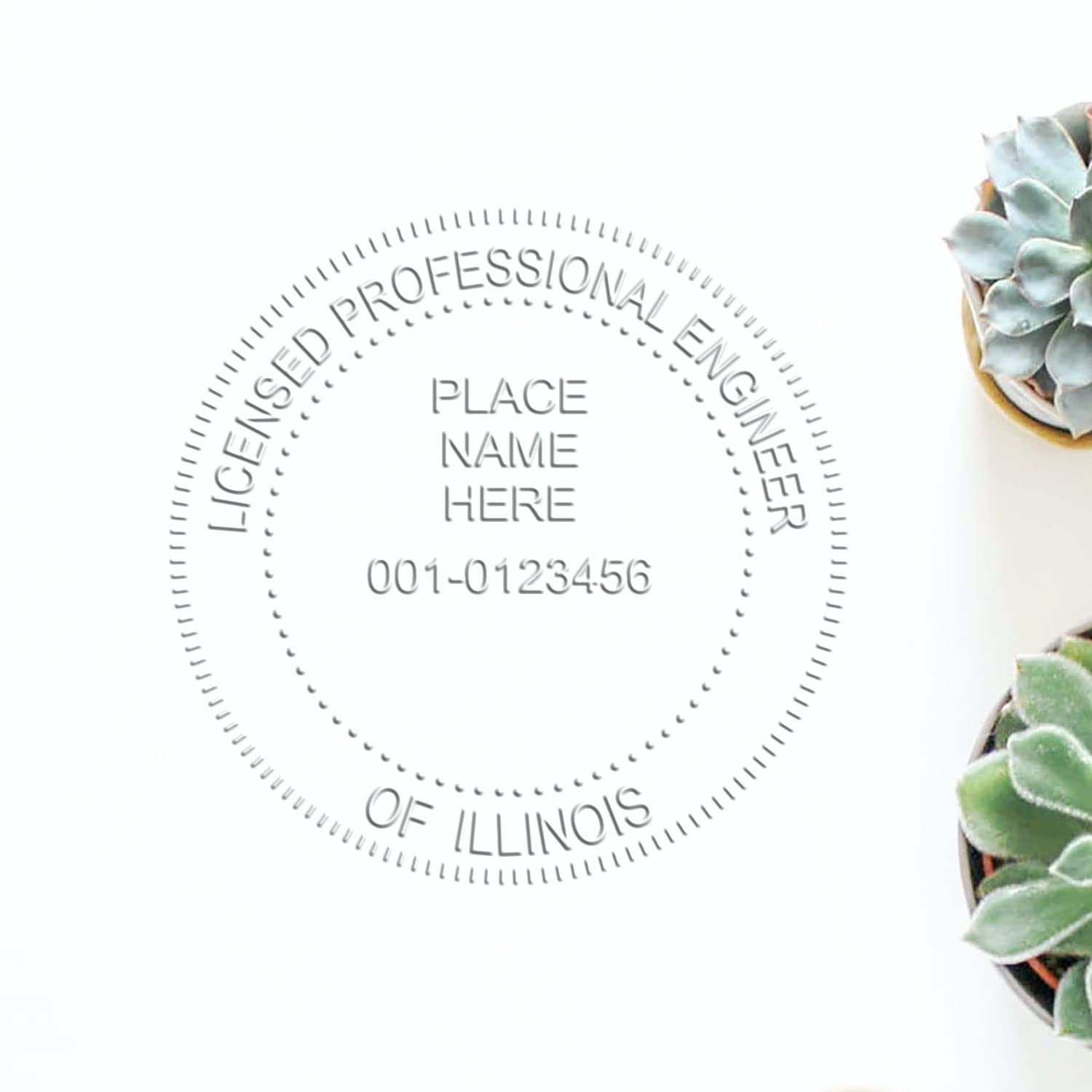 Premium Handheld Illinois PE Seal - Ideal for Licensed Professional Engineers in Illinois, Size 1-5/8 - Illinois Engineer Seal - Perfect Tool for Illinois Engineers, Easy to Use, PE Seal IL