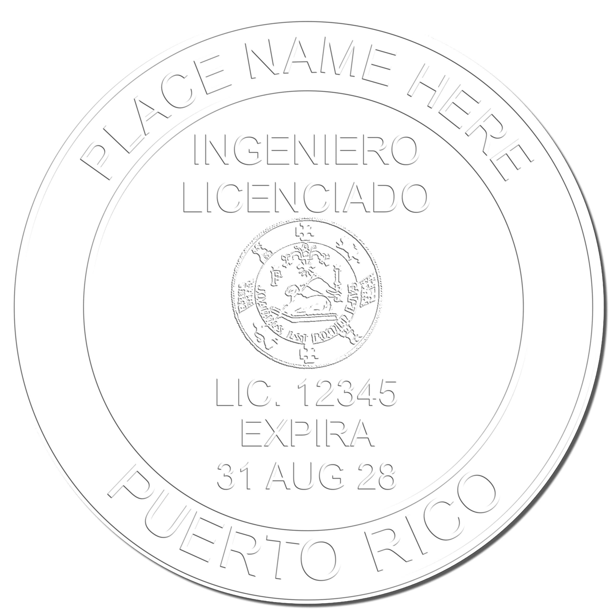 Premium Handheld Professional Engineer Seal for Puerto Rico Engineers, Size 2" - Ideal Puerto Rico PE Seal, Puerto Rico Engineer Seal - Essential Tool for Puerto Rico Engineering Professionals - Image 4