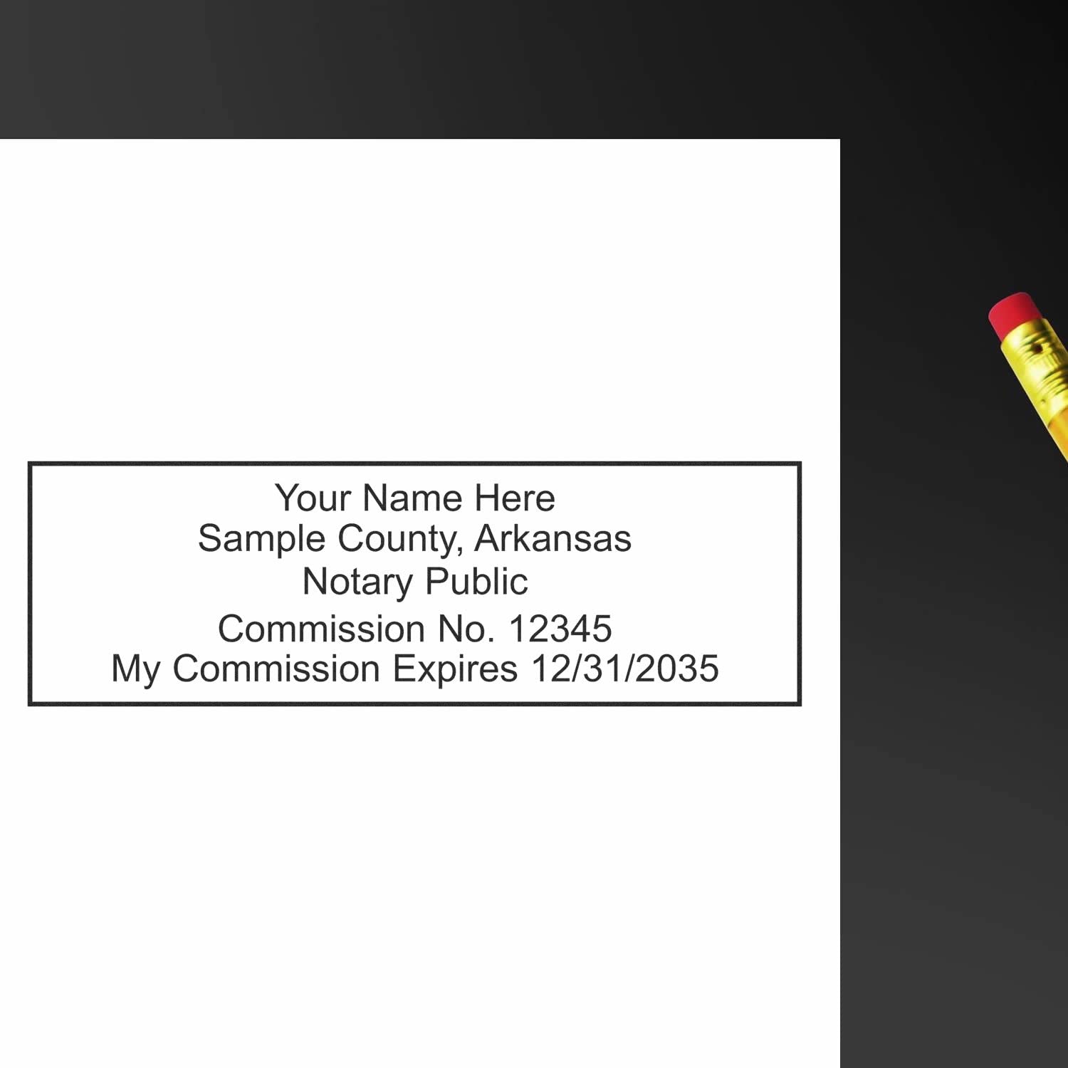 Premium MaxLight AR Notary Stamp for Arkansas Notary Public, Rectangular Notary Stamp, Impression Size 7/8" x 2-1/4", Notary Stamp Arkansas, Pre-Inked