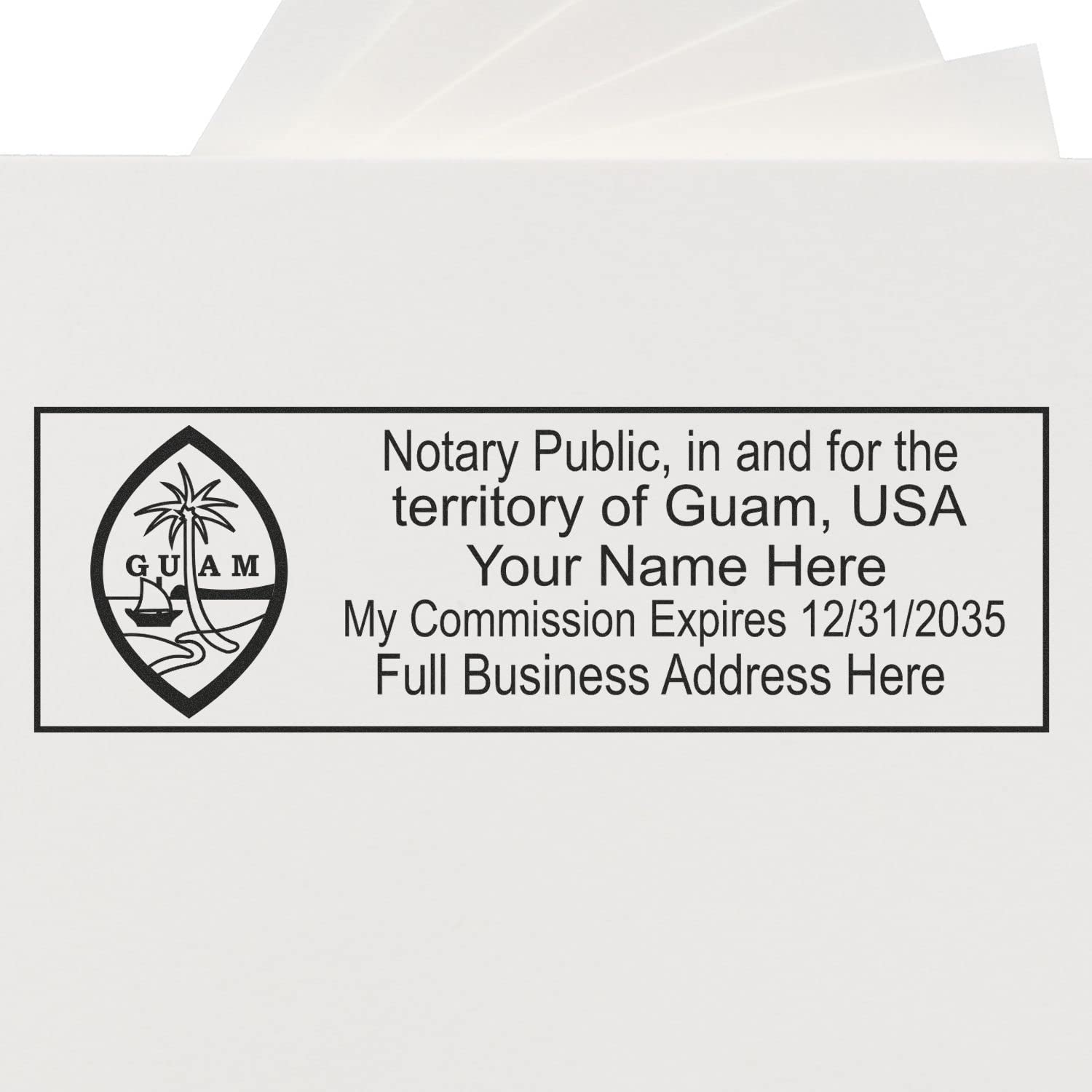 Premium MaxLight GU Notary Stamp for Guam Notary Public, Rectangular Notary Stamp, Impression Size 7/8" x 2-1/4", Notary Stamp Guam, Pre-Inked Stamp - Image 4