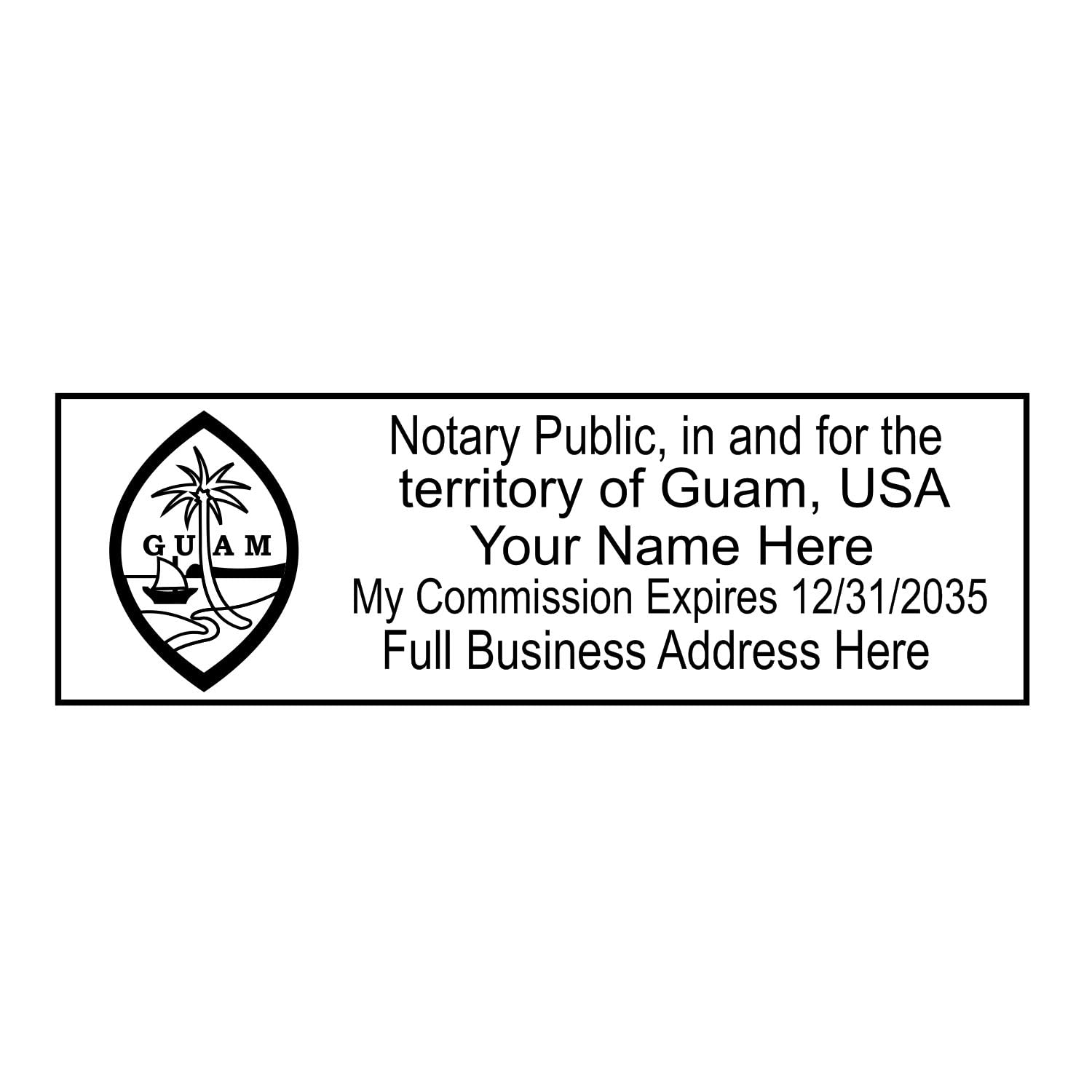 Premium MaxLight GU Notary Stamp for Guam Notary Public, Rectangular Notary Stamp, Impression Size 7/8" x 2-1/4", Notary Stamp Guam, Pre-Inked Stamp - Image 9
