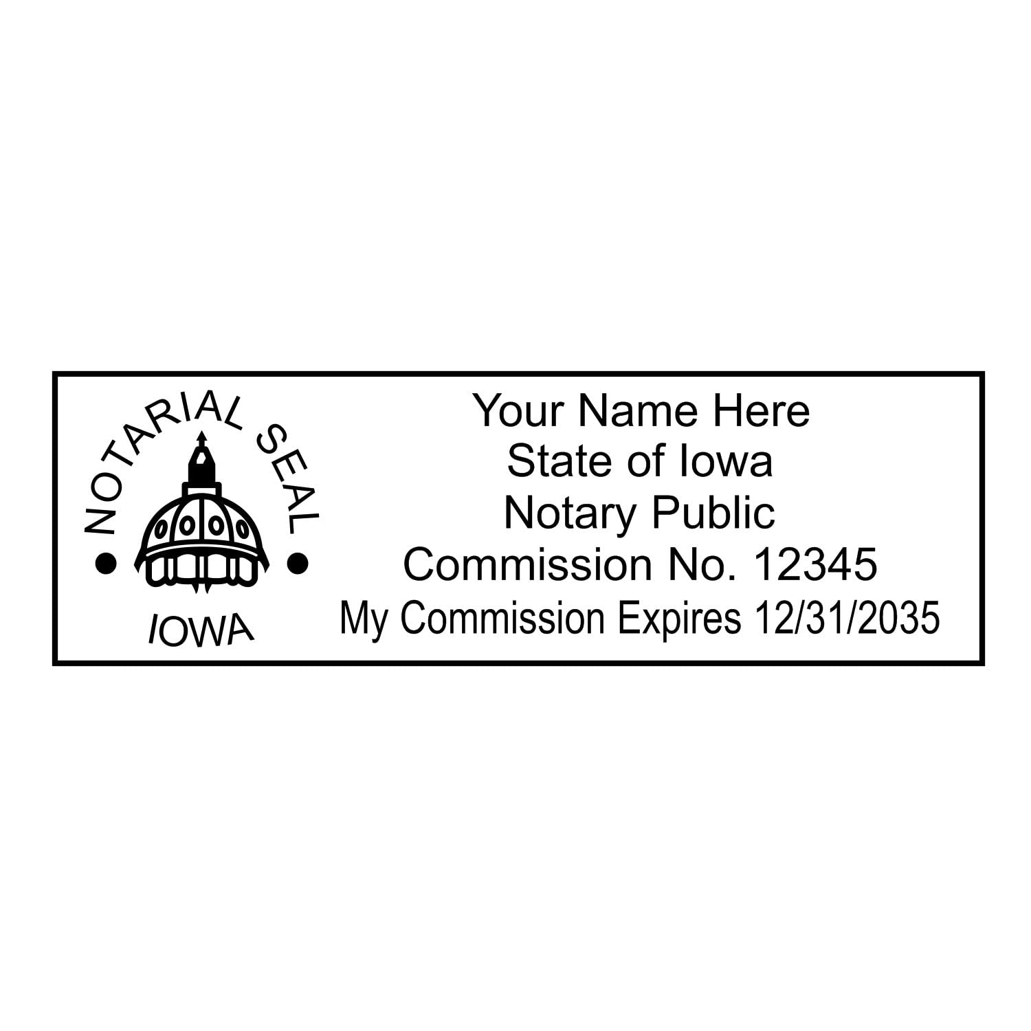 Premium MaxLight IA Notary Stamp for Iowa Notary Public, State Seal Notarial Stamp, Impression Size 7/8" x 2-1/4", 5 Ink Colors, Notary Stamp Iowa - Image 9